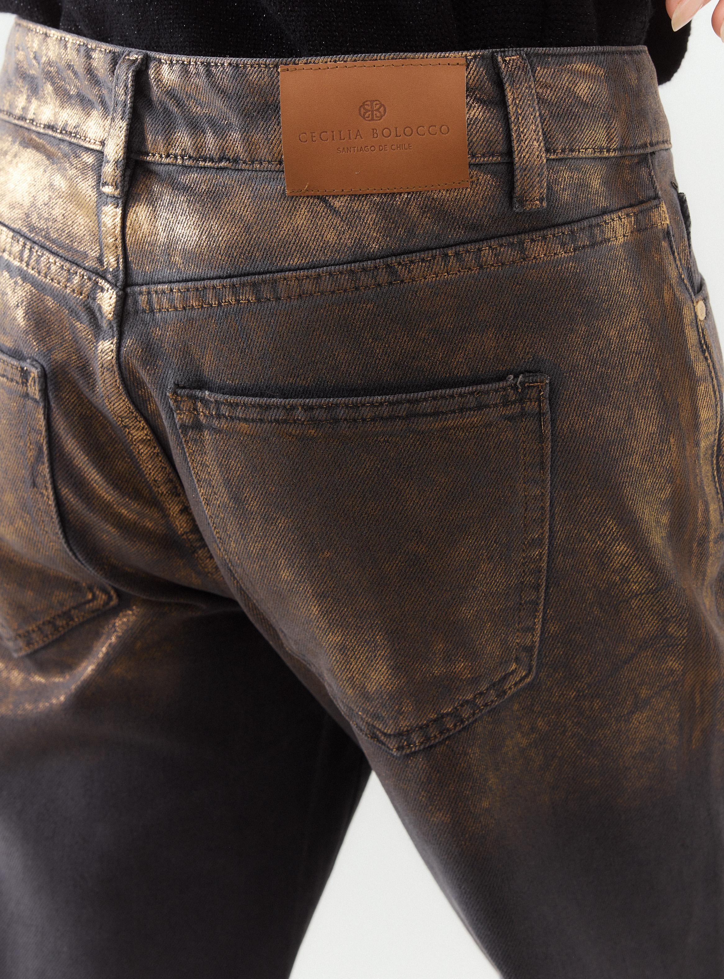 Jeans Vaquero con Efecto Metalizado-3