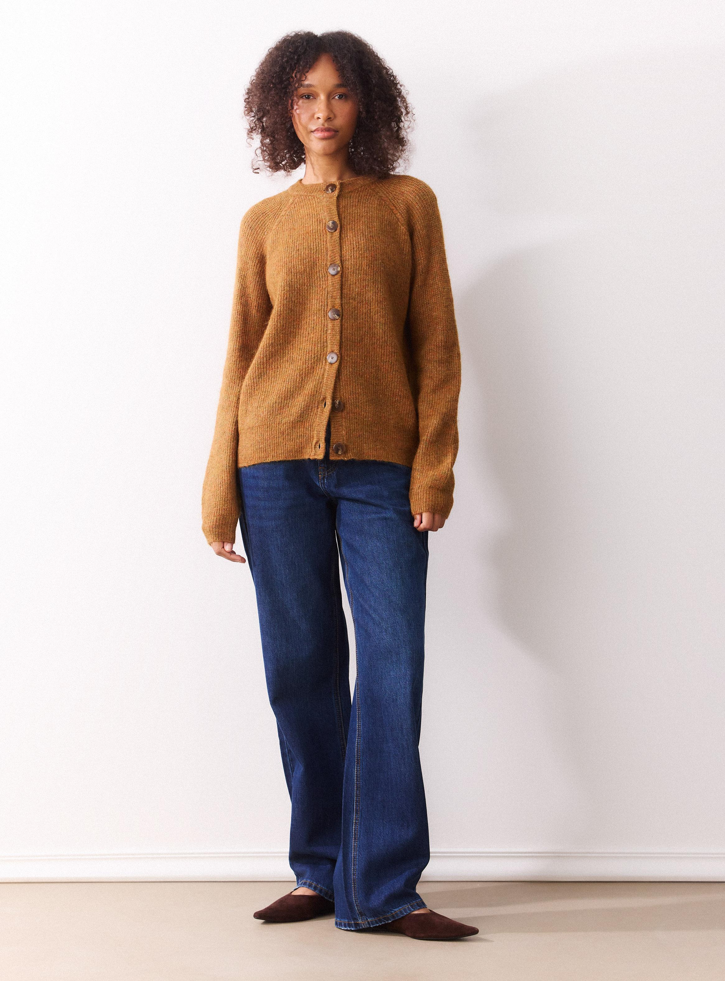 Cardigan Cuello Redondo Manga Raglán-4