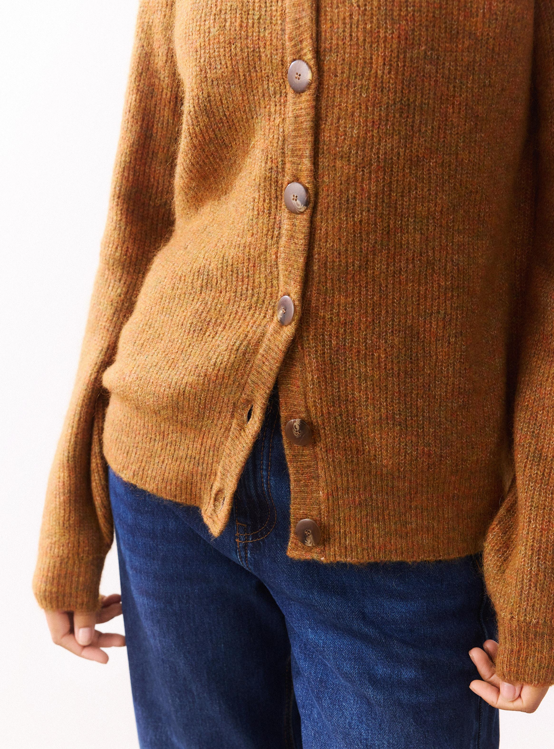 Cardigan Cuello Redondo Manga Raglán-3