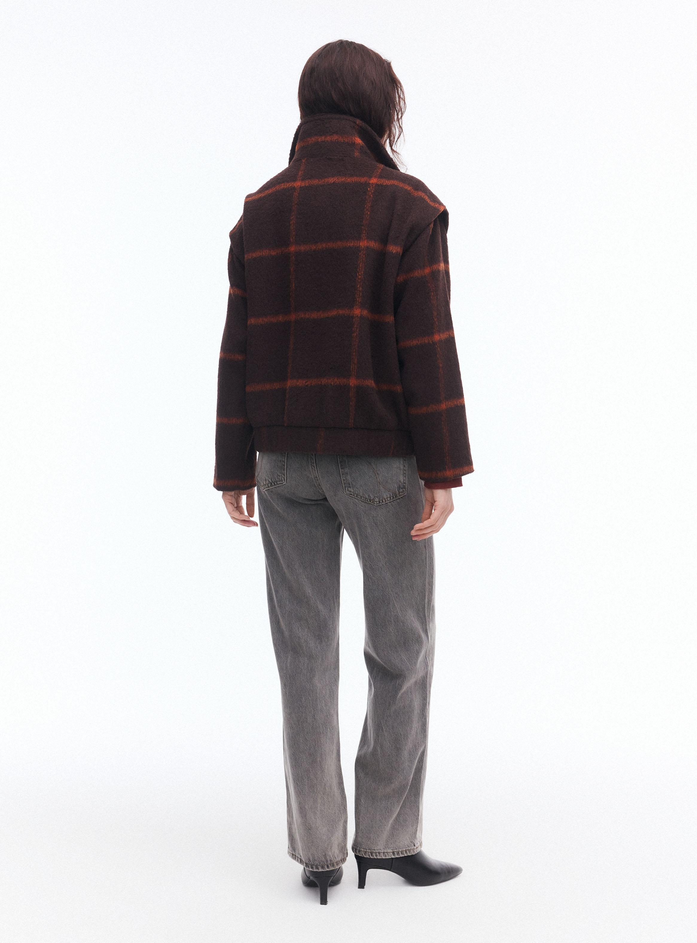 Chaqueta Cuello Alto Check-5