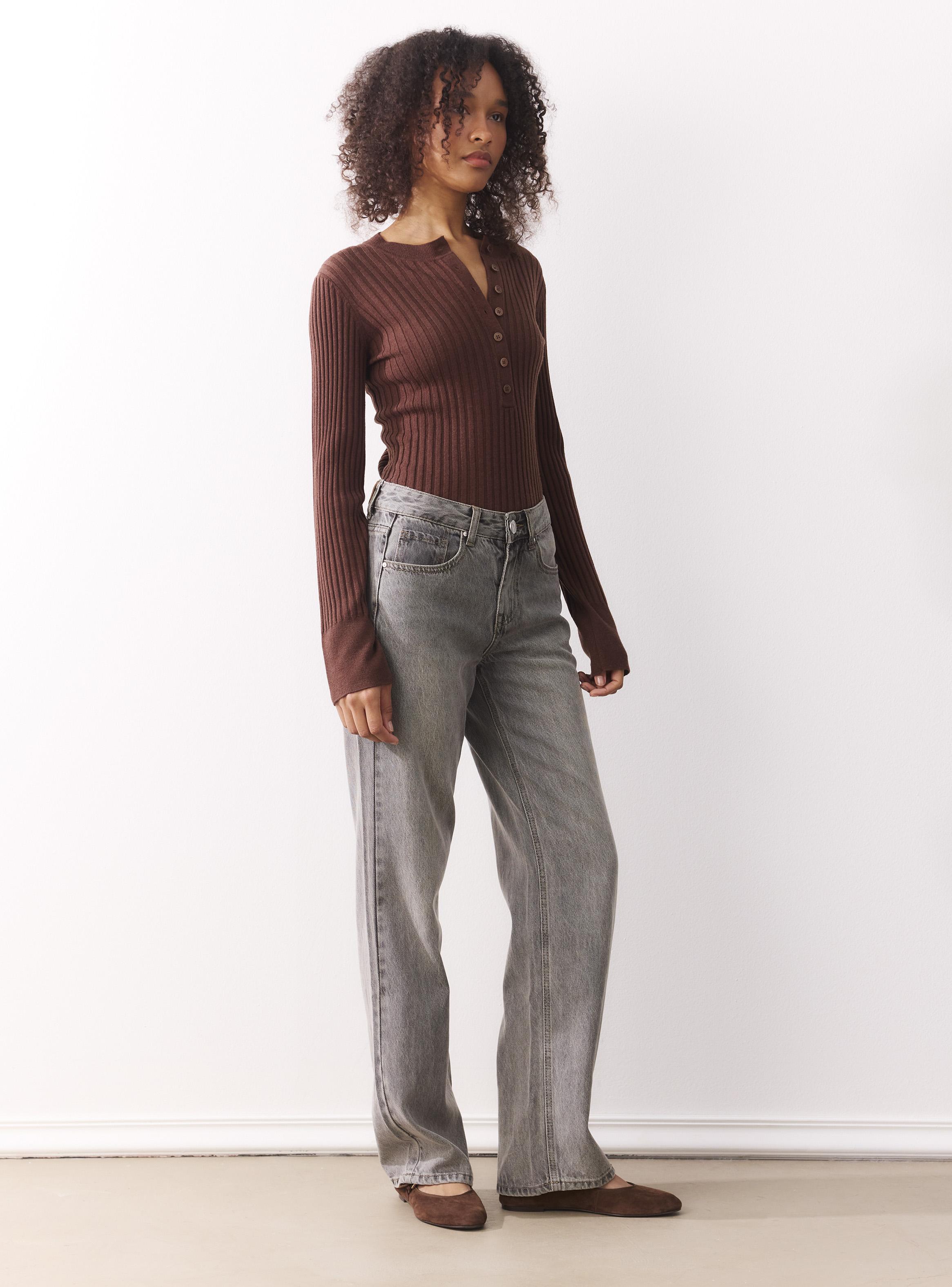 Jeans Tiro Medio Straight-4