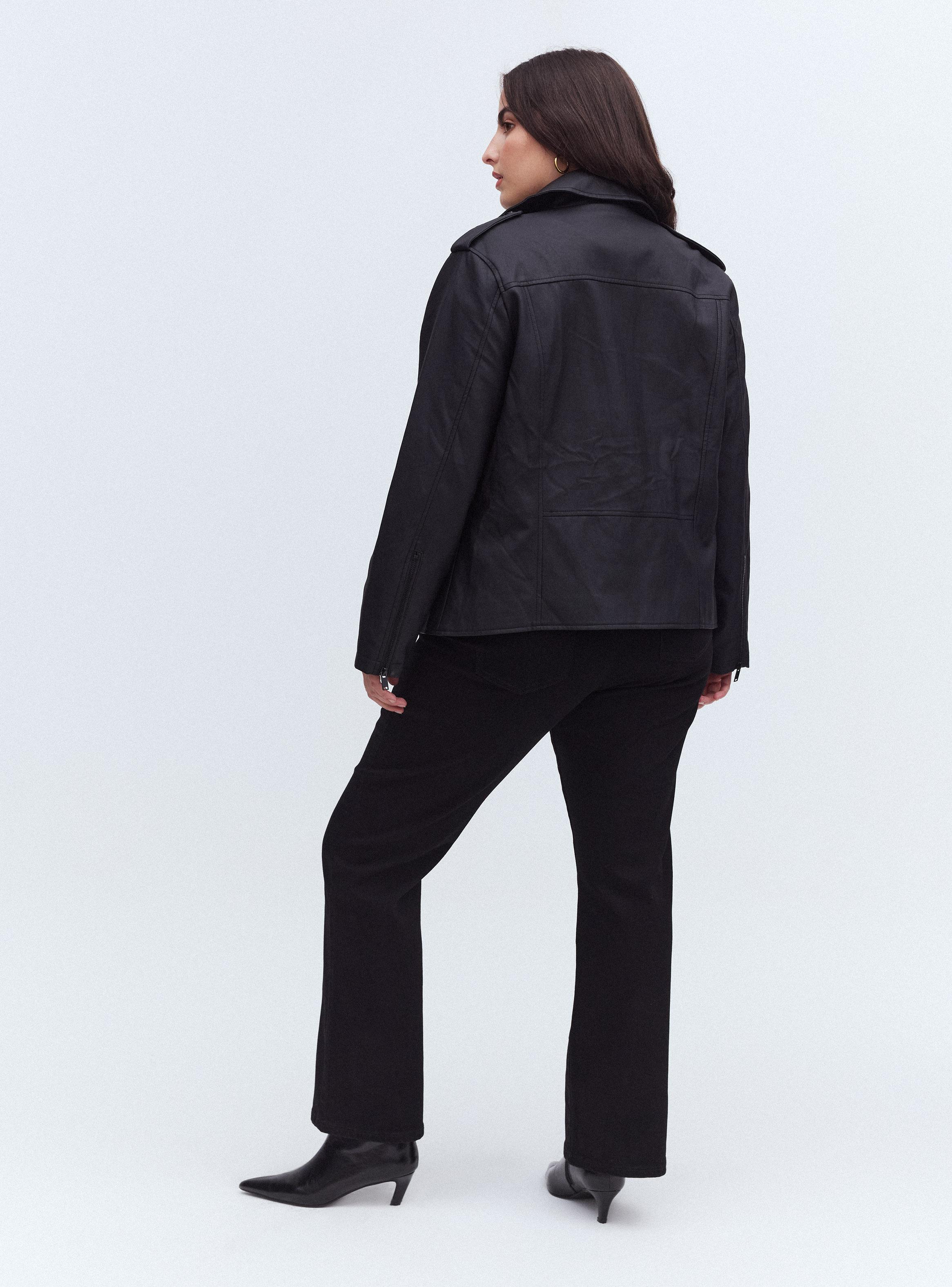 Chaqueta Biker Efecto Cuero-5