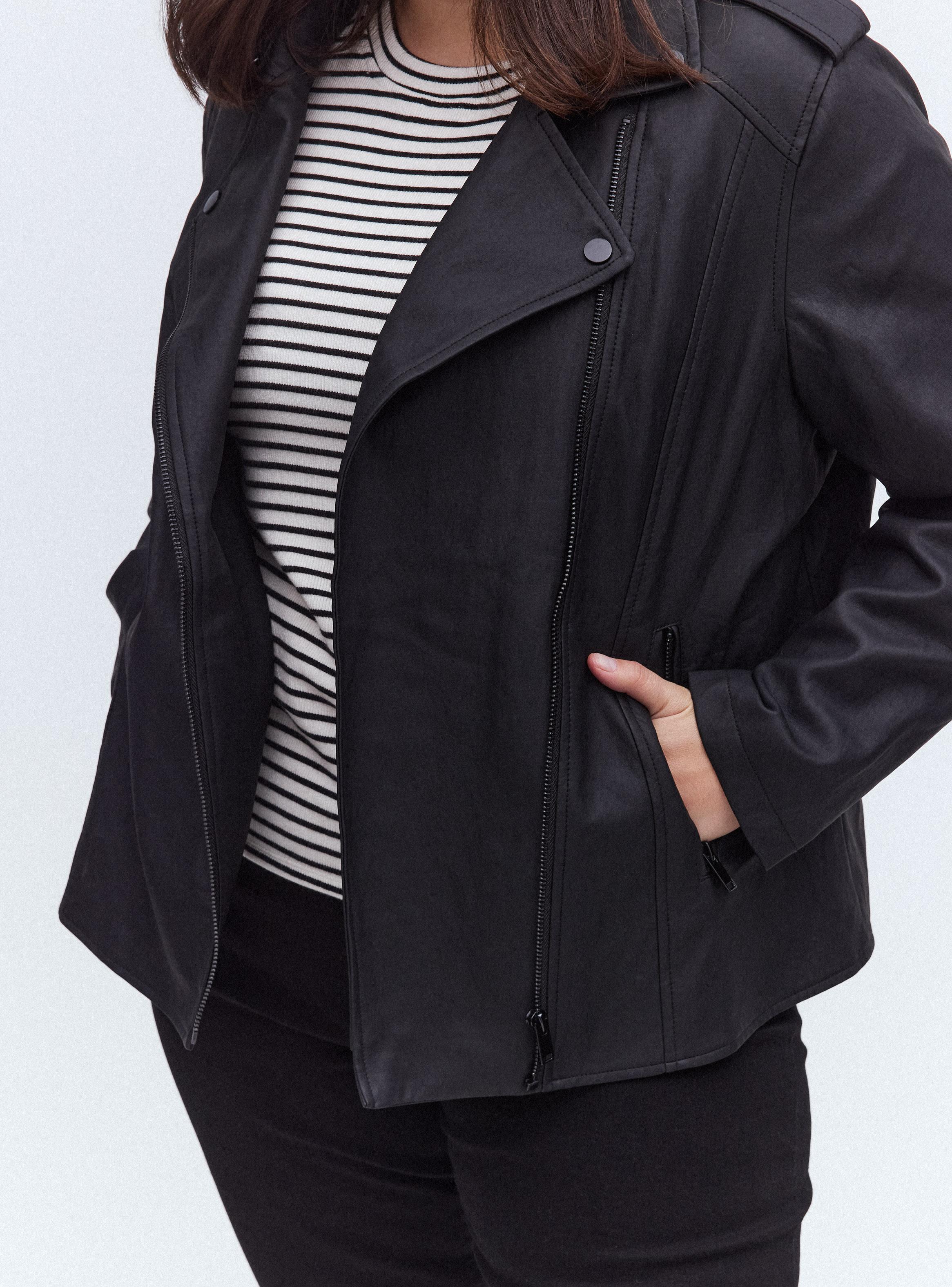 Chaqueta Biker Efecto Cuero-3