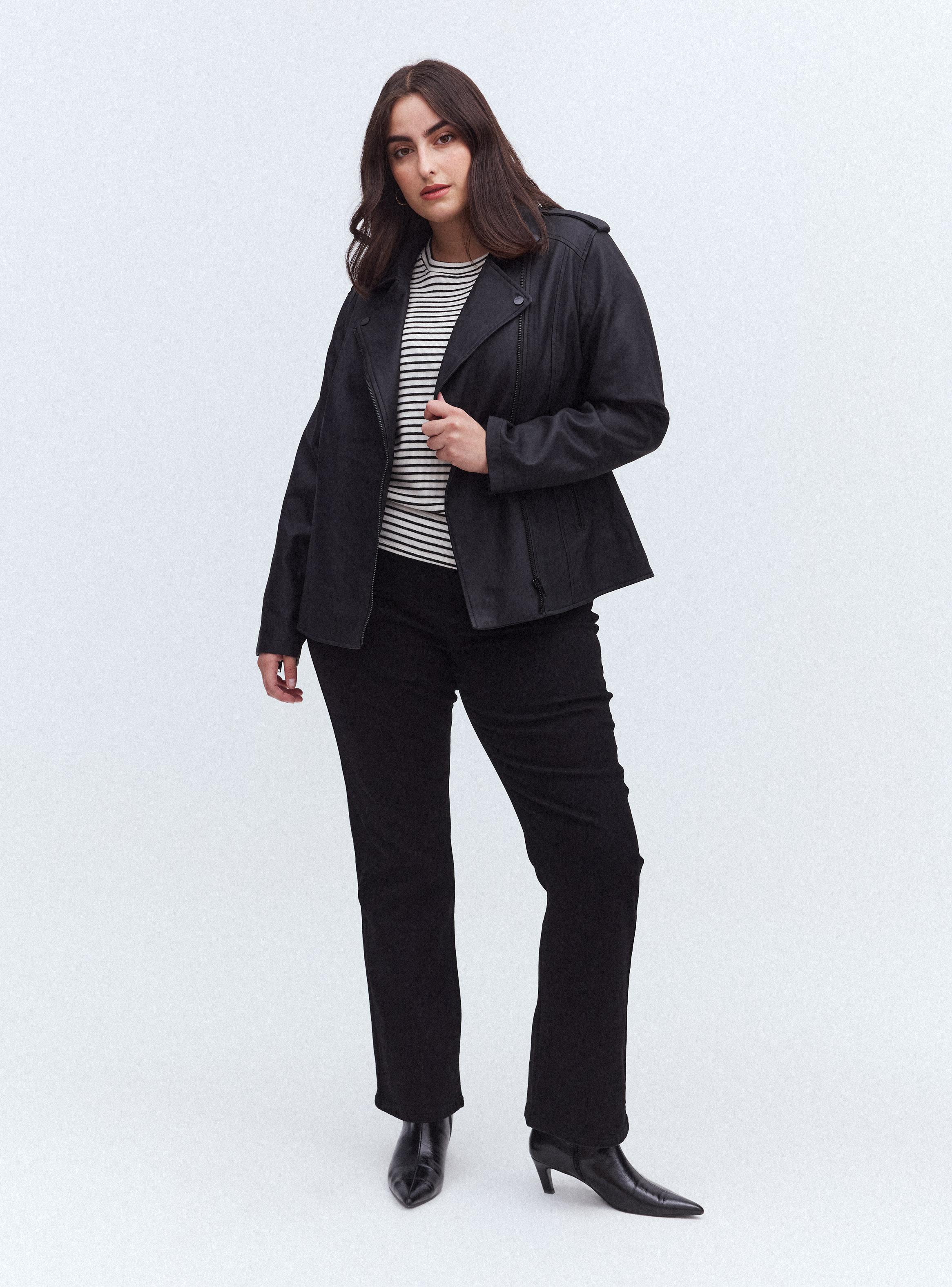 Chaqueta Biker Efecto Cuero-4