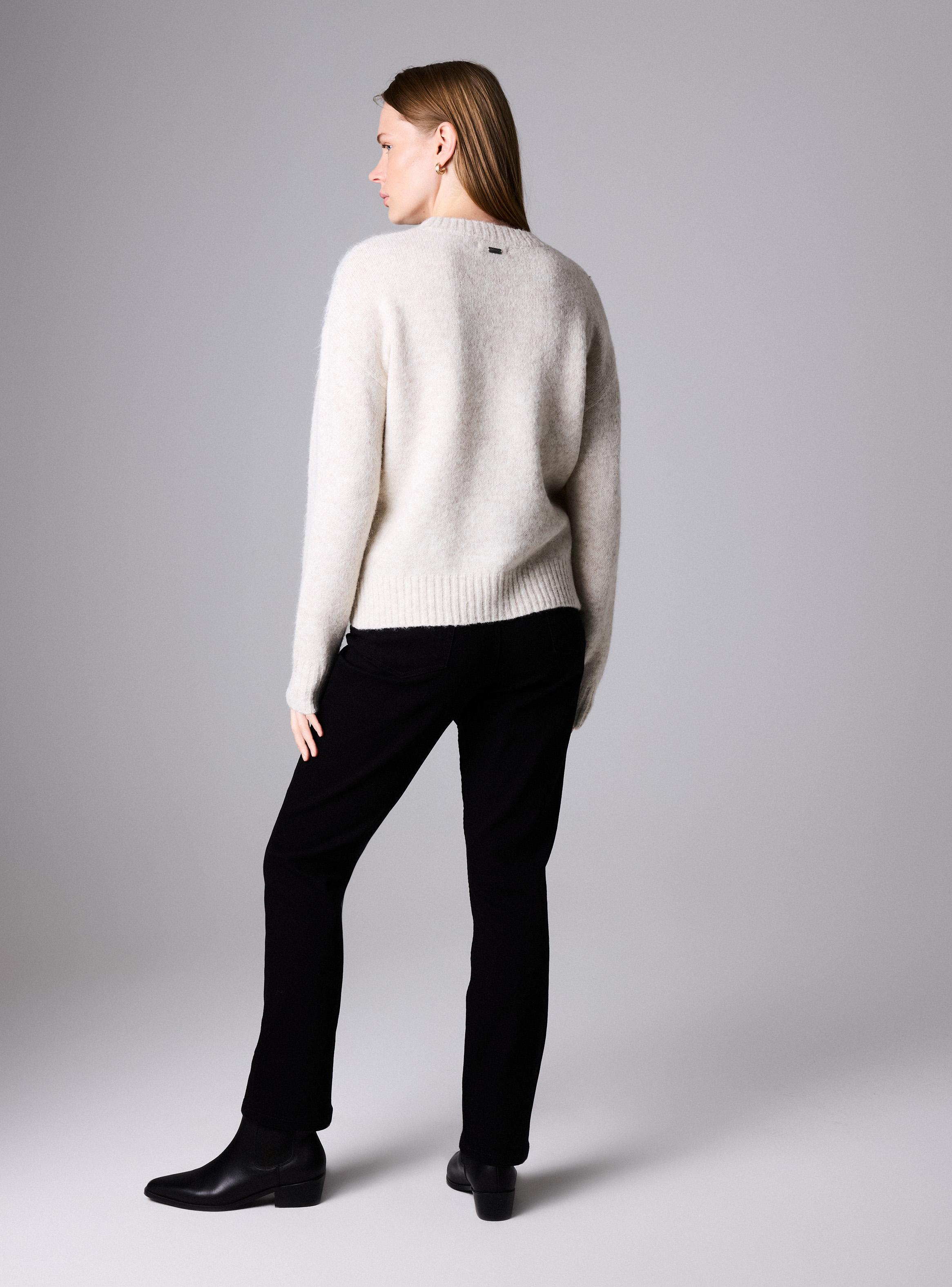 Sweater Jacquard Rombos de Hombros Ligeramente Caídos-5