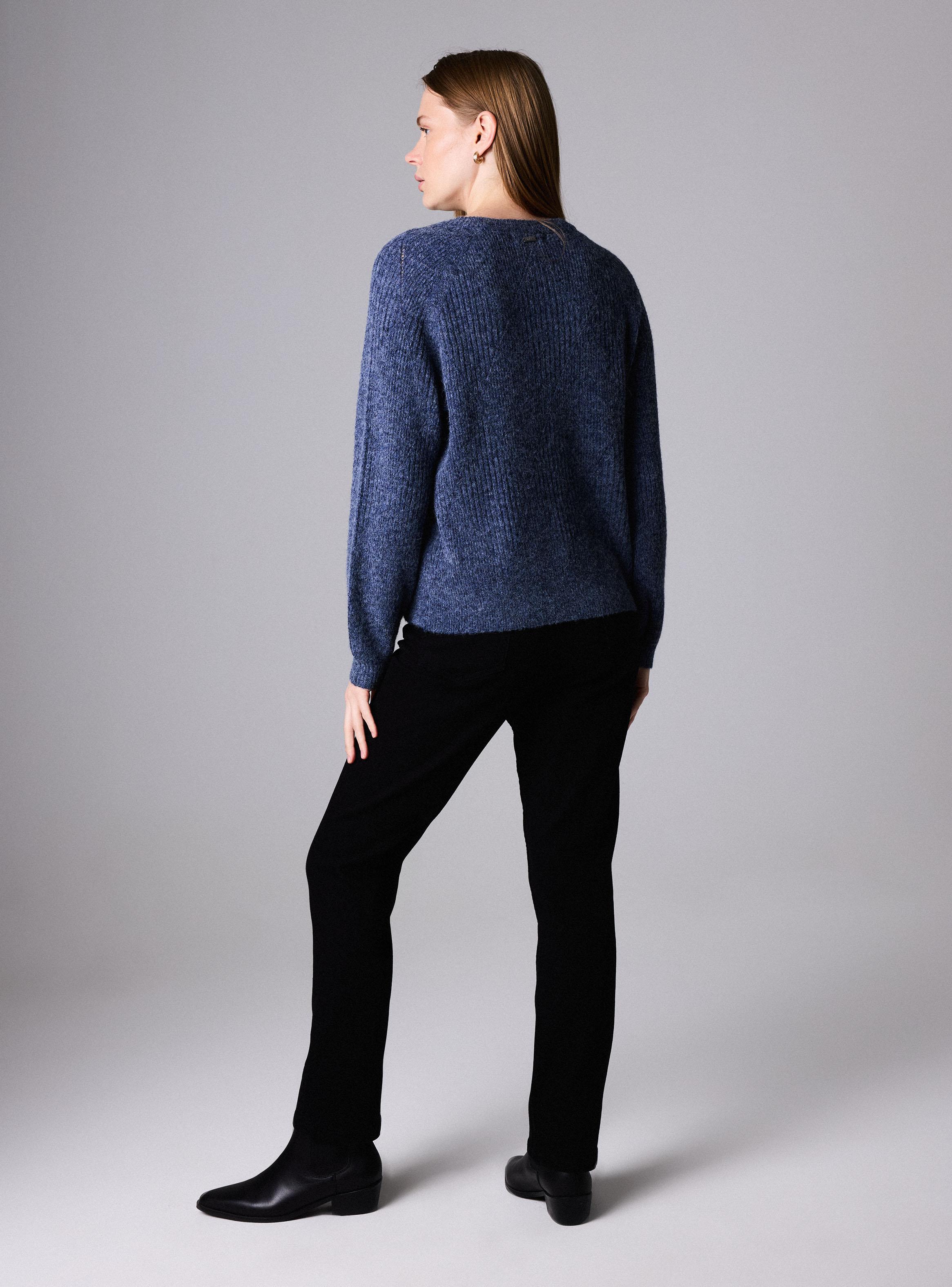 Sweater de Chenille Acanalado Extrasuave Manga Raglán-5