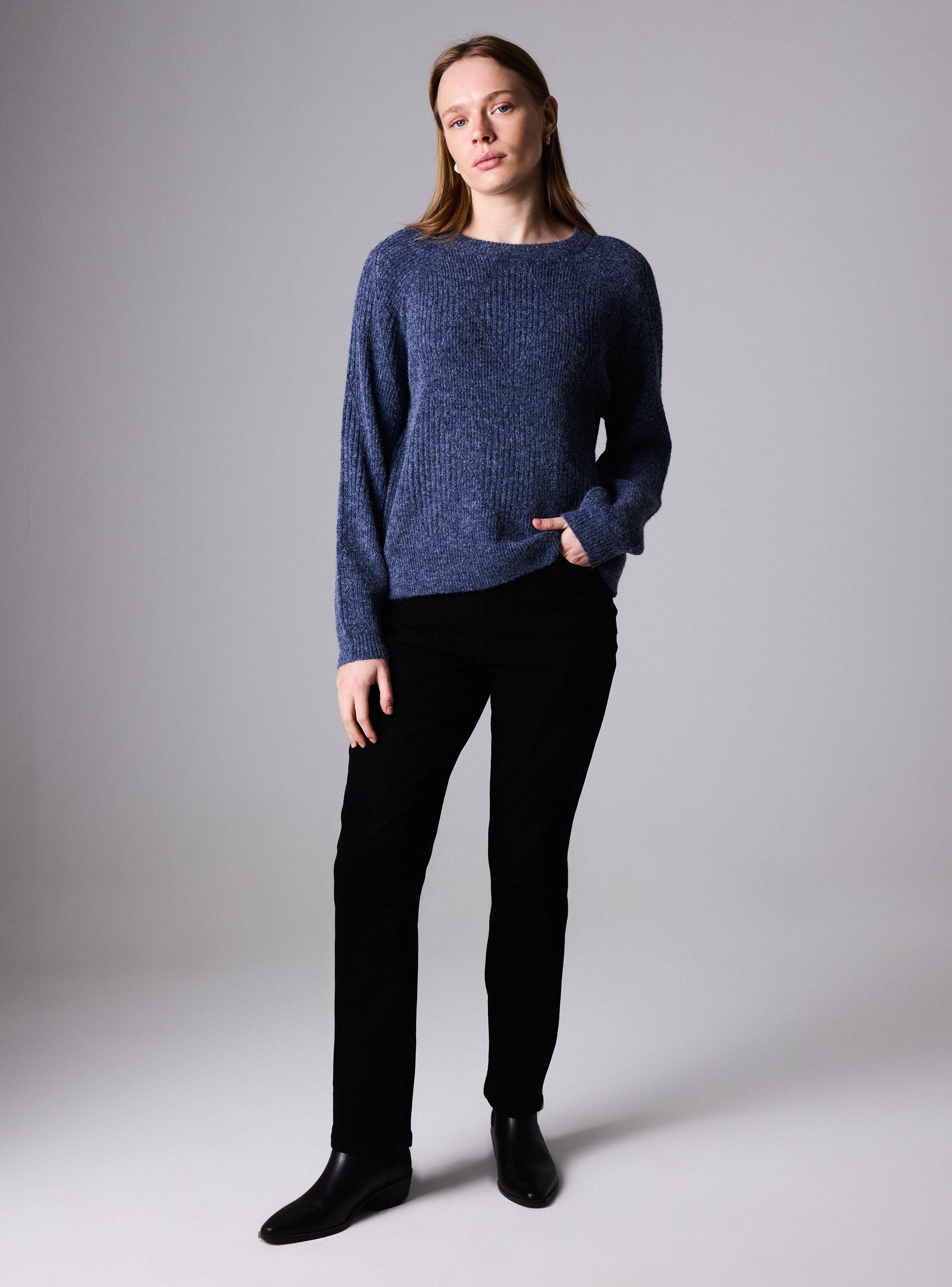 Sweater de Chenille Acanalado Extrasuave Manga Raglán-4