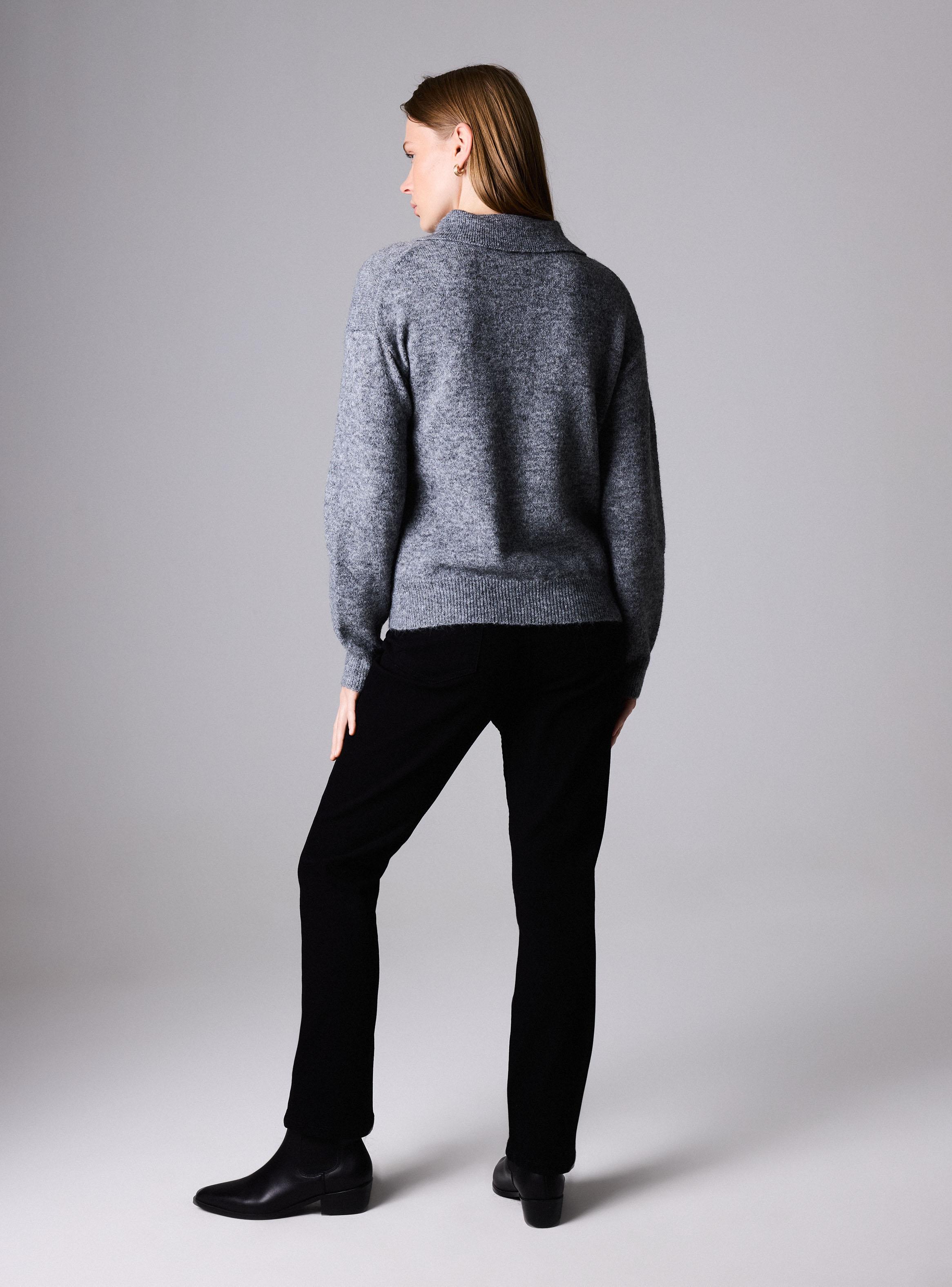 Sweater Rayado Estilo Polo con Botones Frontales-5
