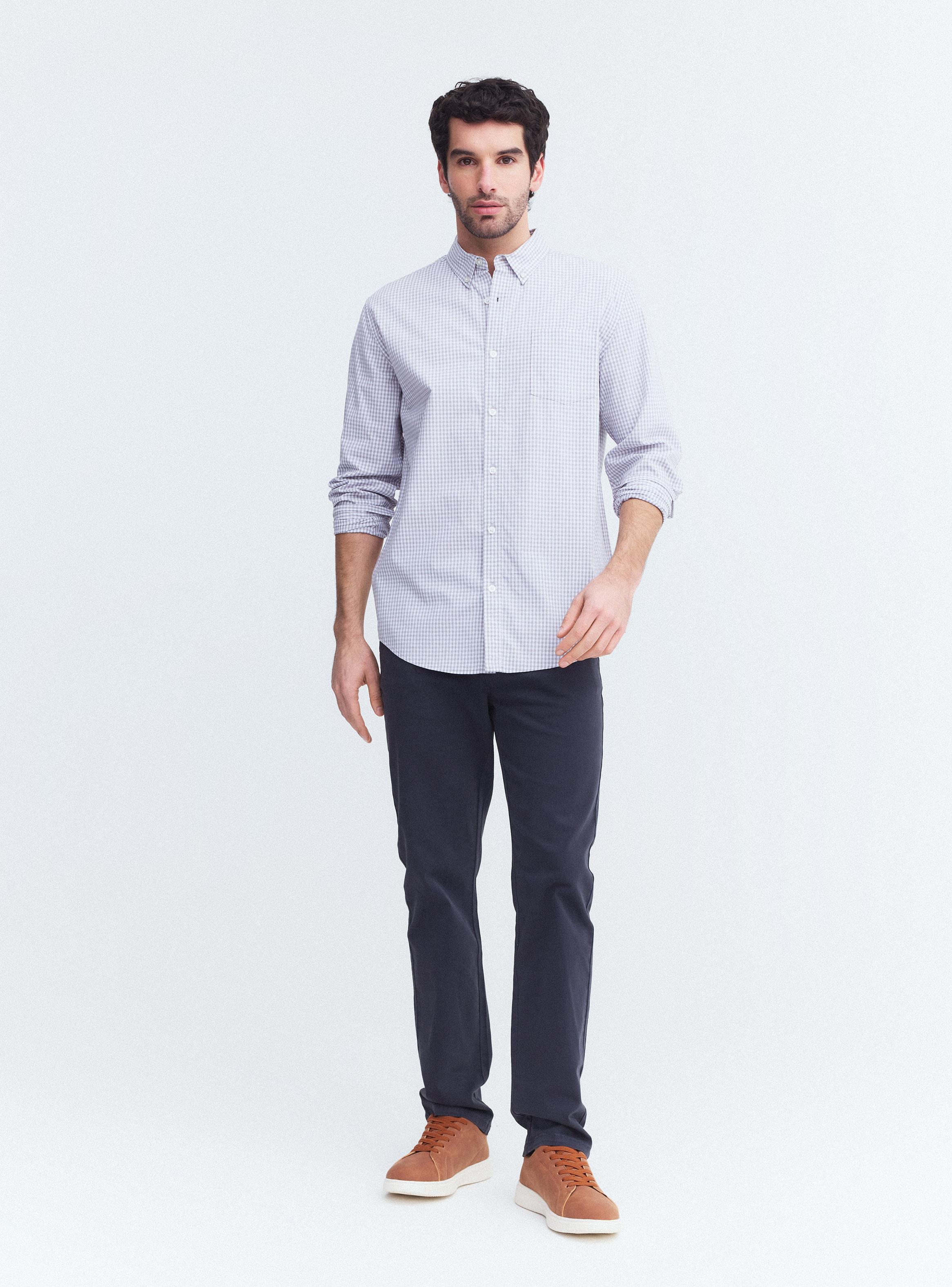 Camisa Poplin con Puntos Casual-4