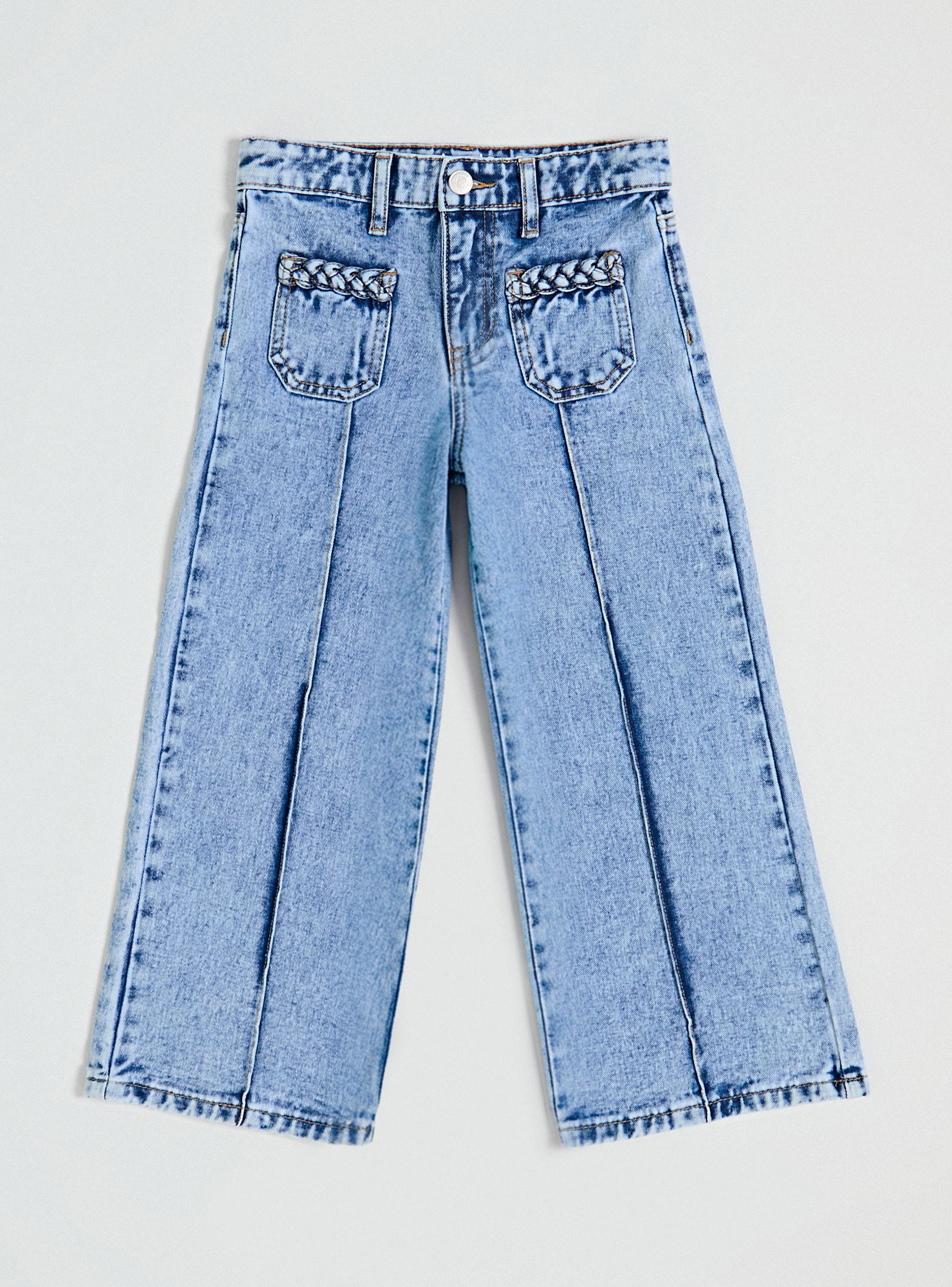 Jeans Bolsillos Aplicación Trenzas-1