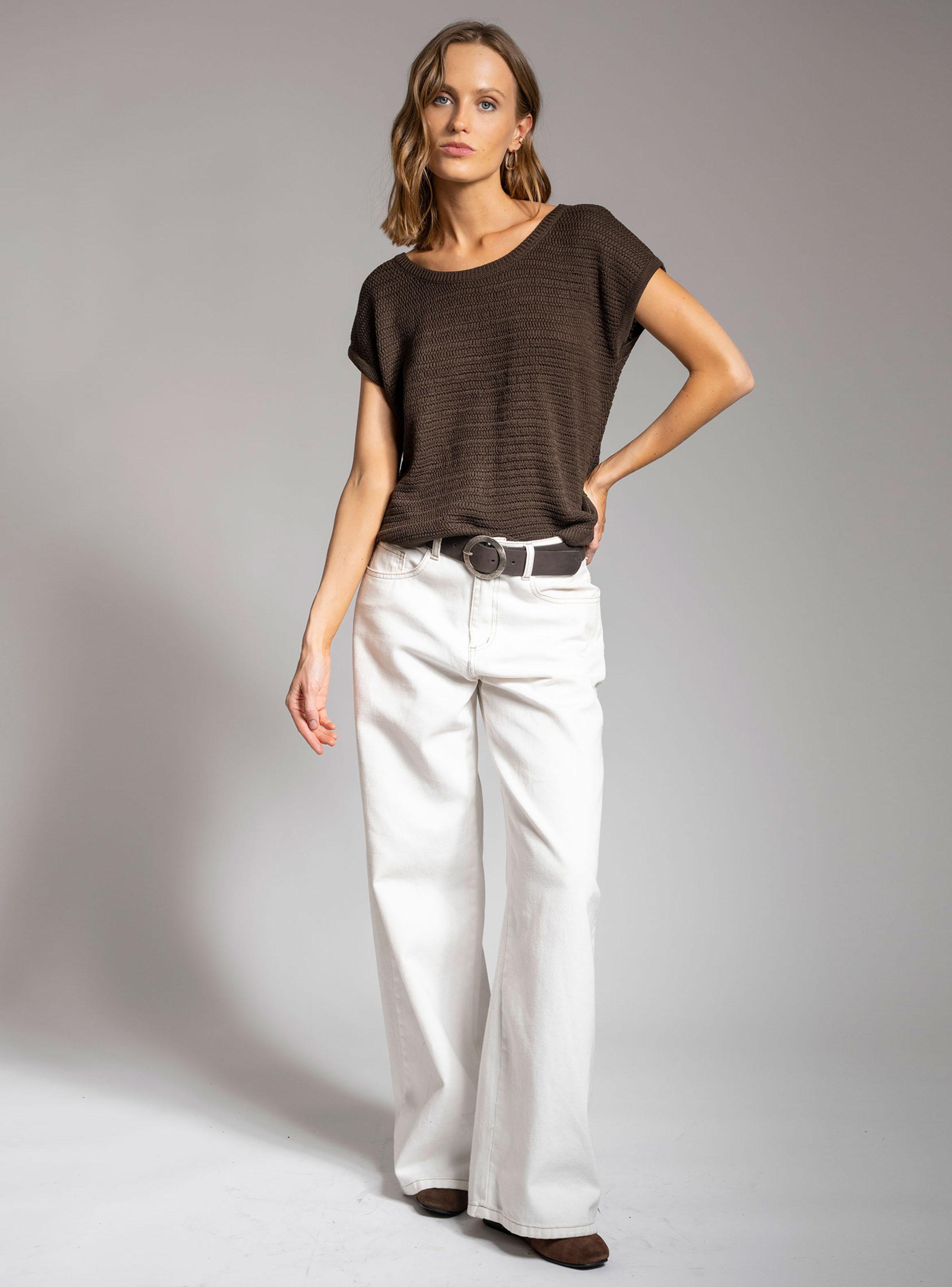 Polera Tejida Café-3