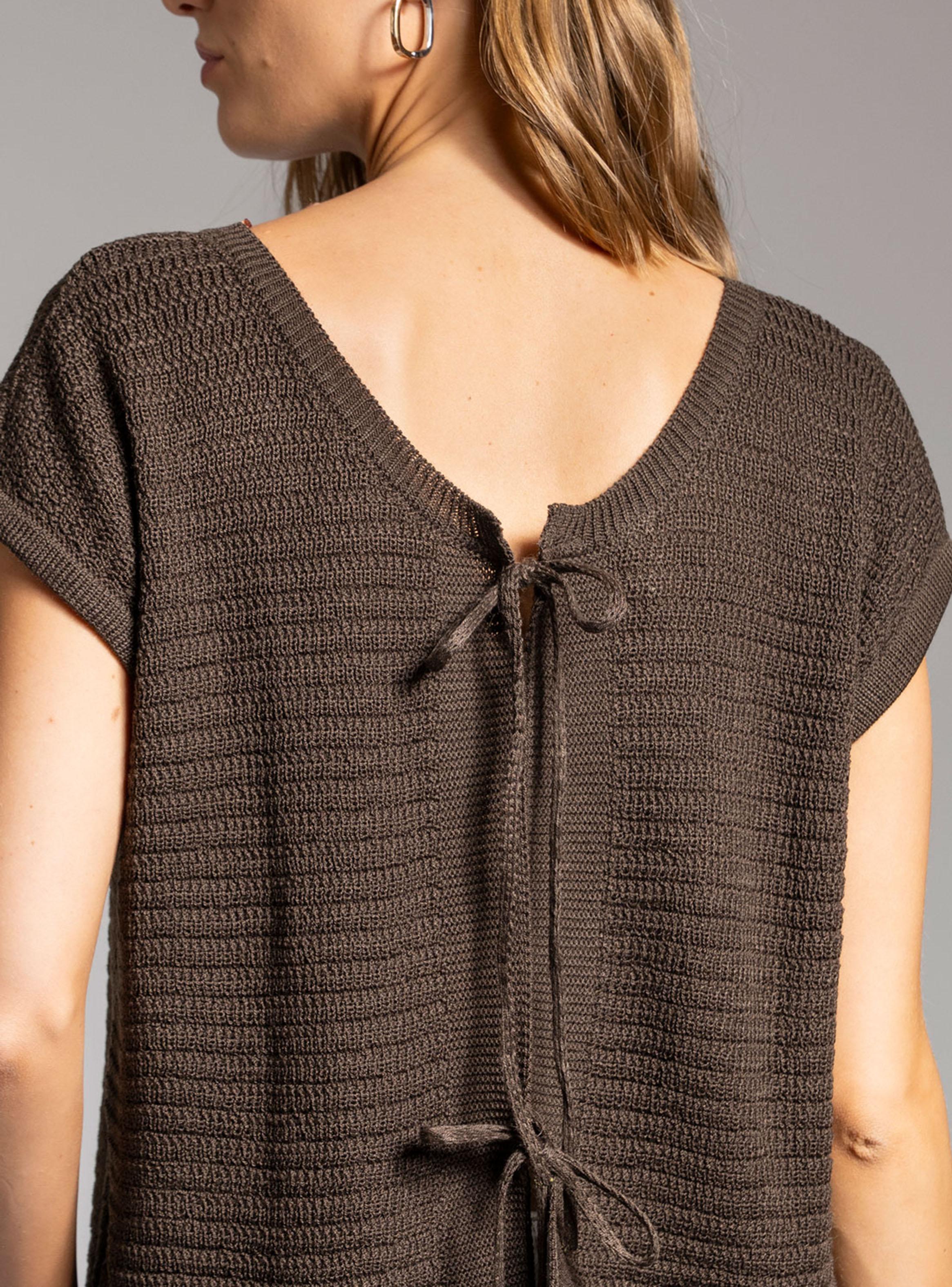 Polera Tejida Café-2