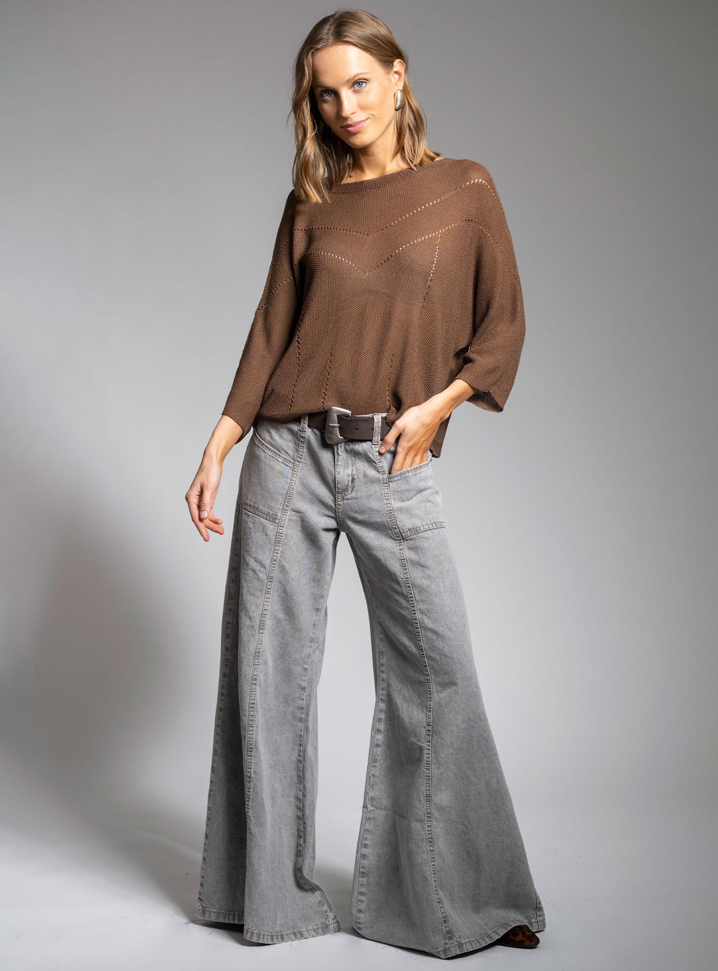 Chaleco Tejido Niza Delgado Café-3