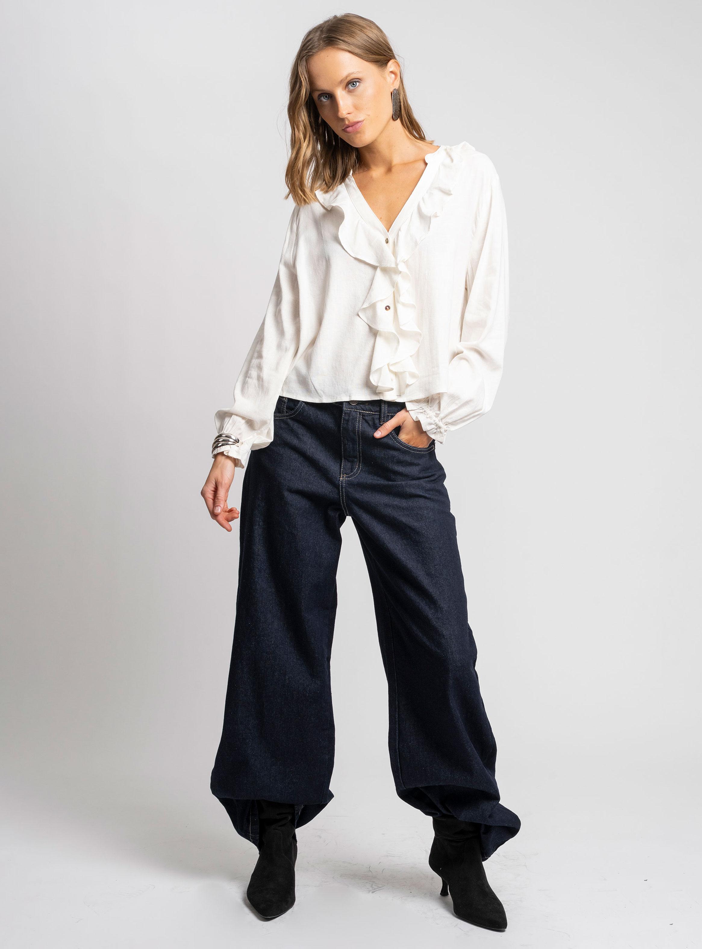 Blusa Antonia con Vuelos Crudo-3