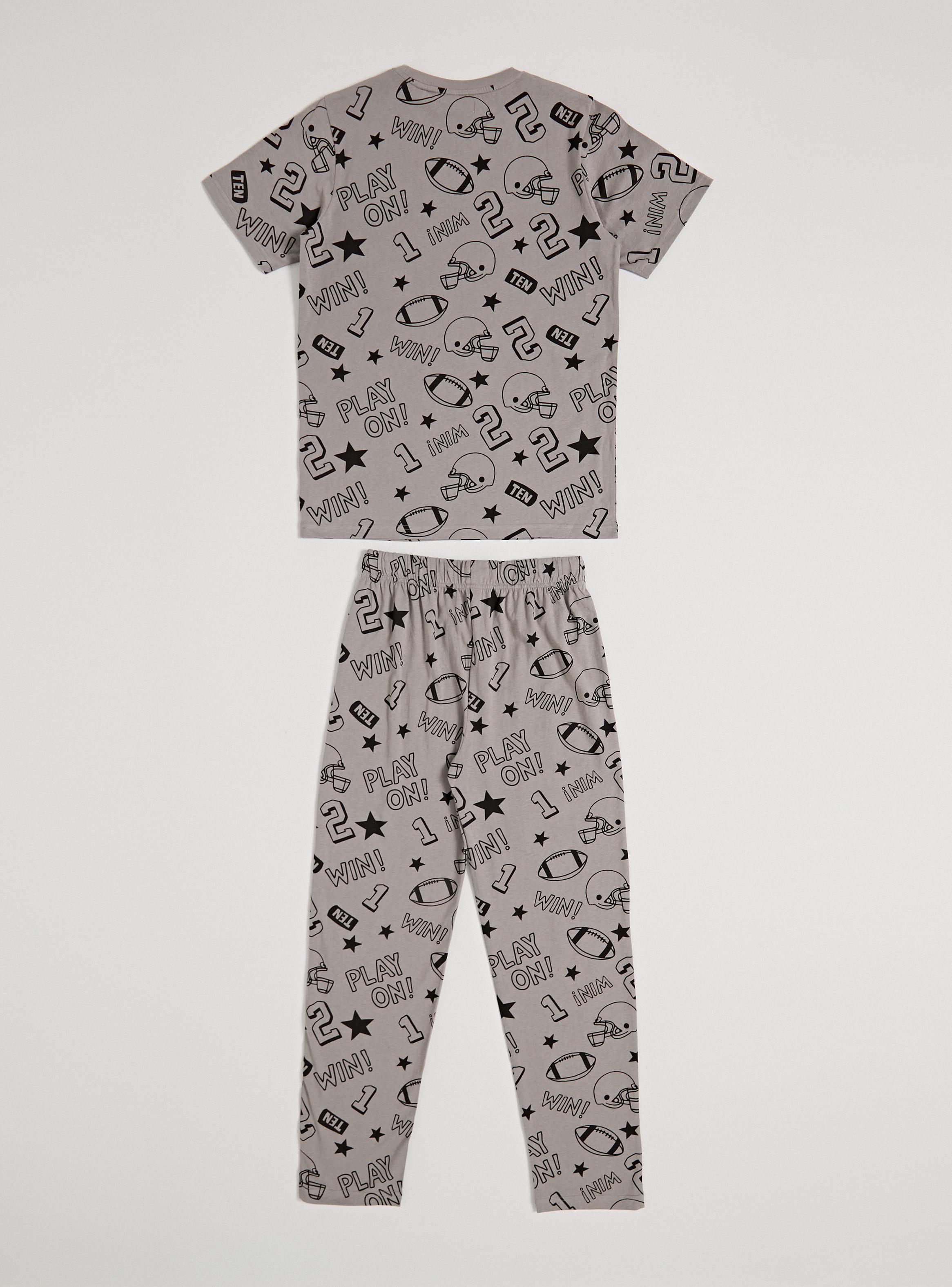 Pijama Junior Manga Corta Full Estampado Rugby-2