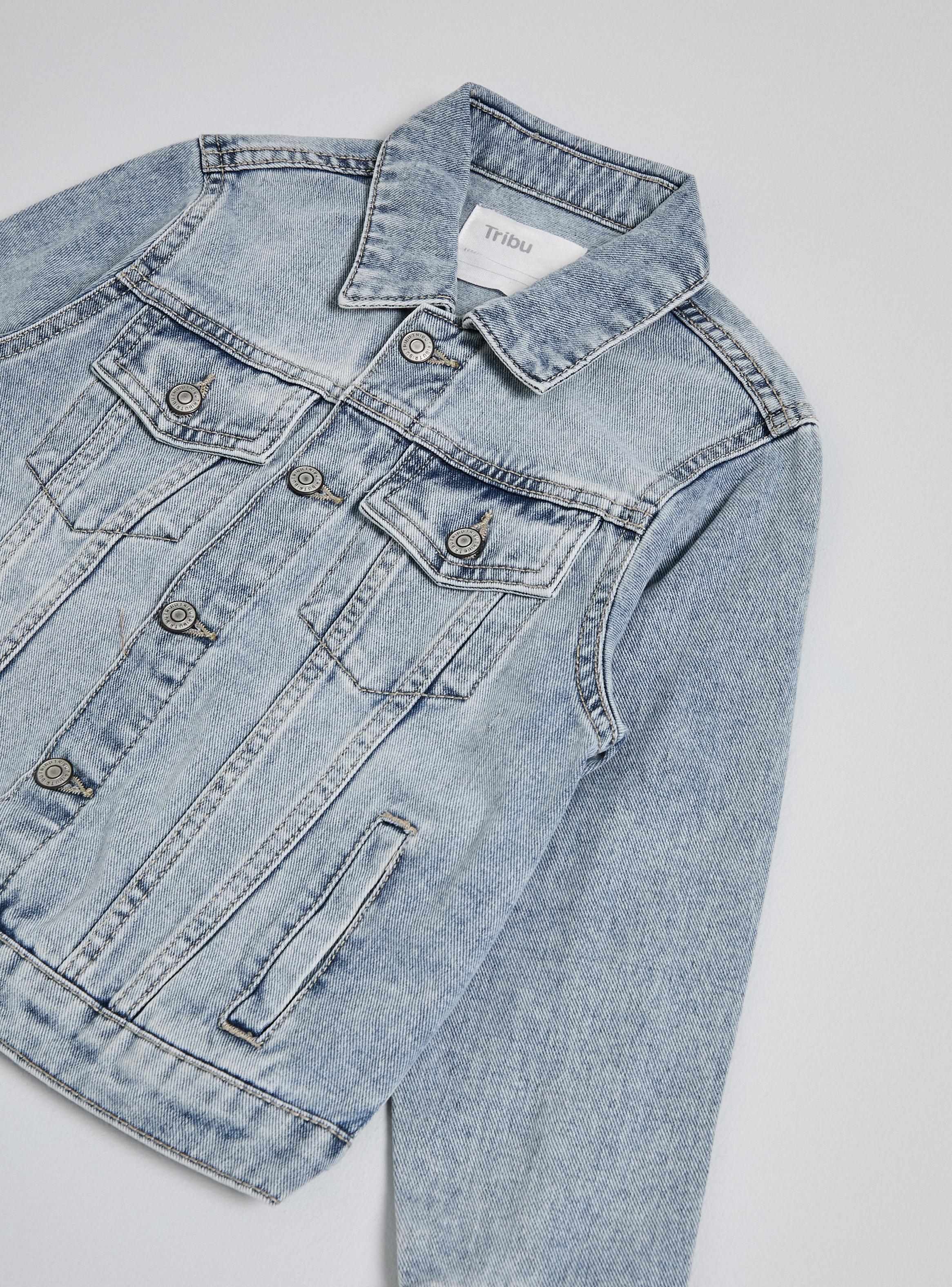 Chaqueta Jeans Básica con Bolsillos-3