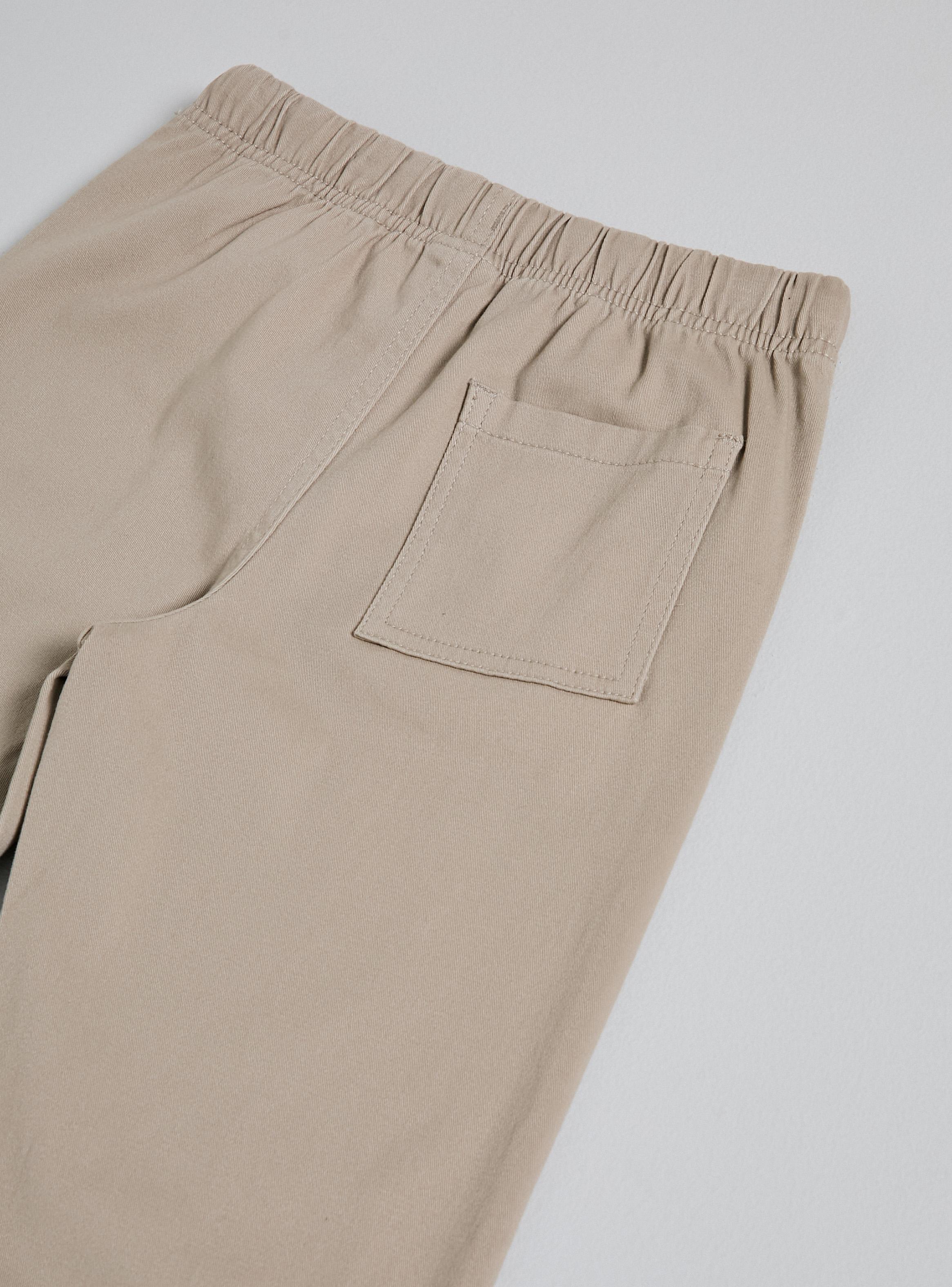 Pantalón Twill Color Liso con Cordón en Pretina-2
