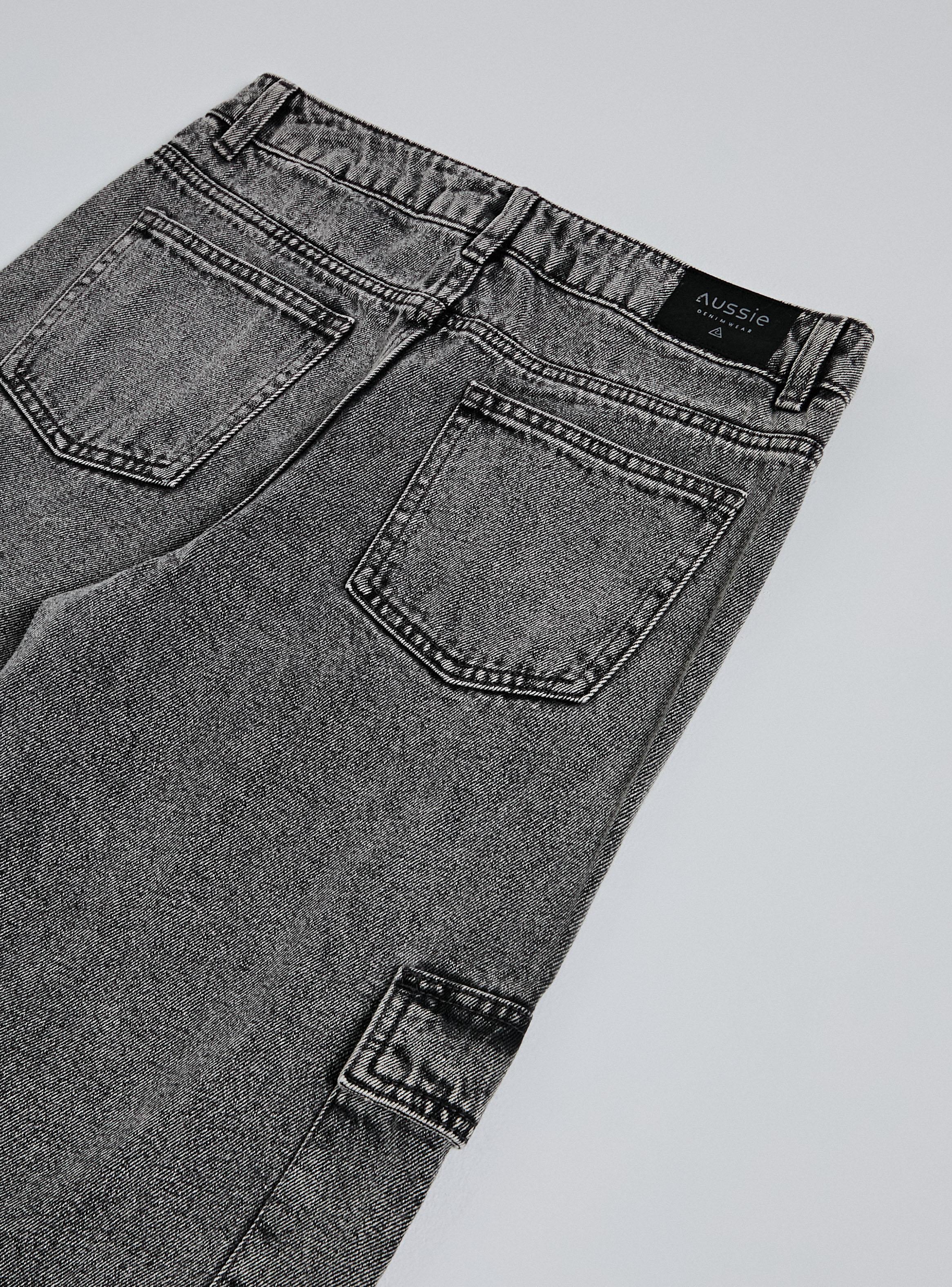 Jeans Wide Leg con Bolsillo Cargo-2