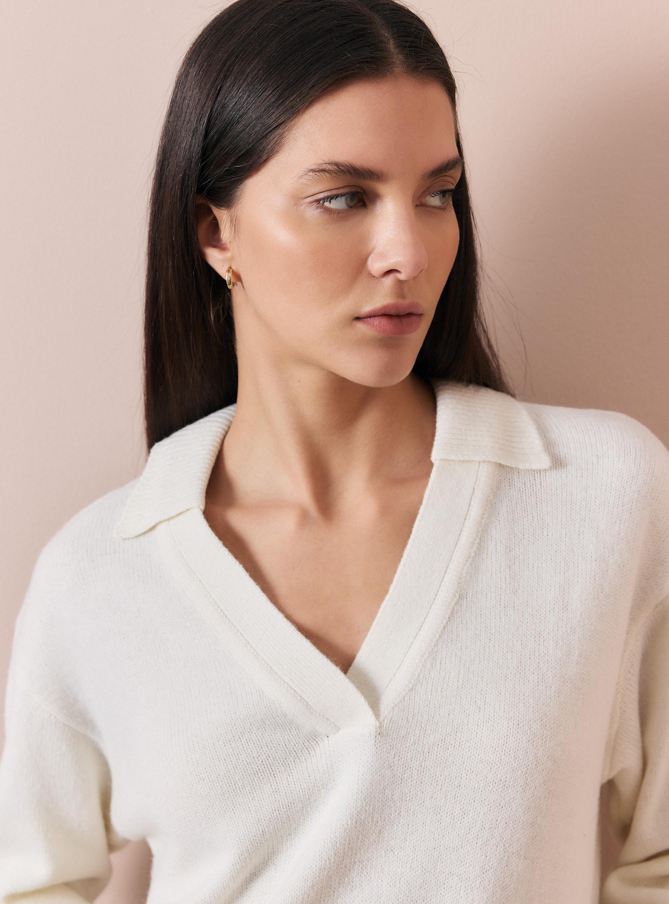 Sweater Cuello Polo Contiene Lana Merino-3