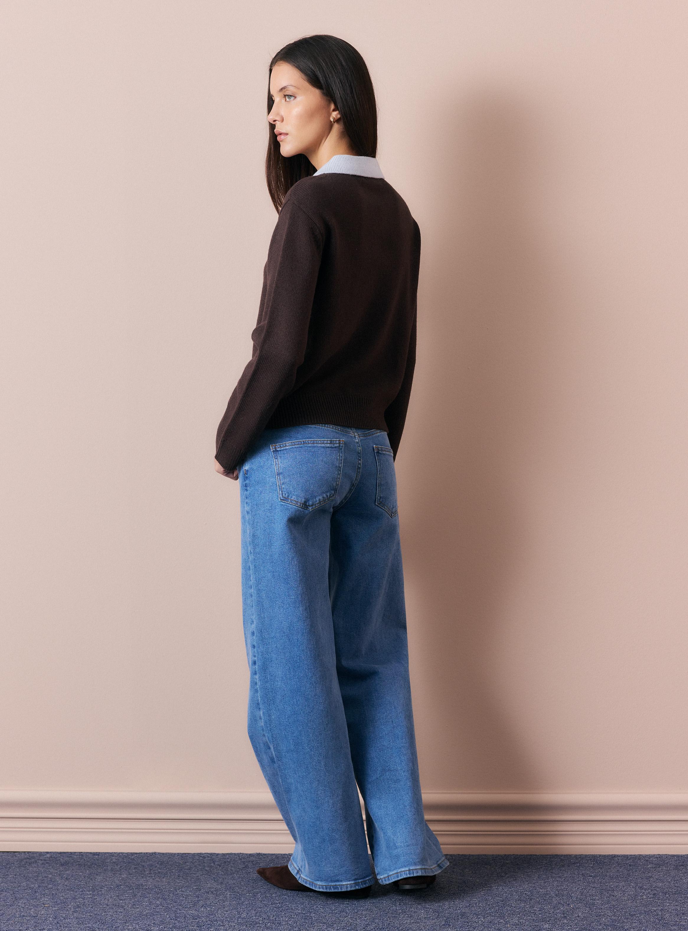 Sweater Cuello Polo con Botones Contiene Lana Merino-5