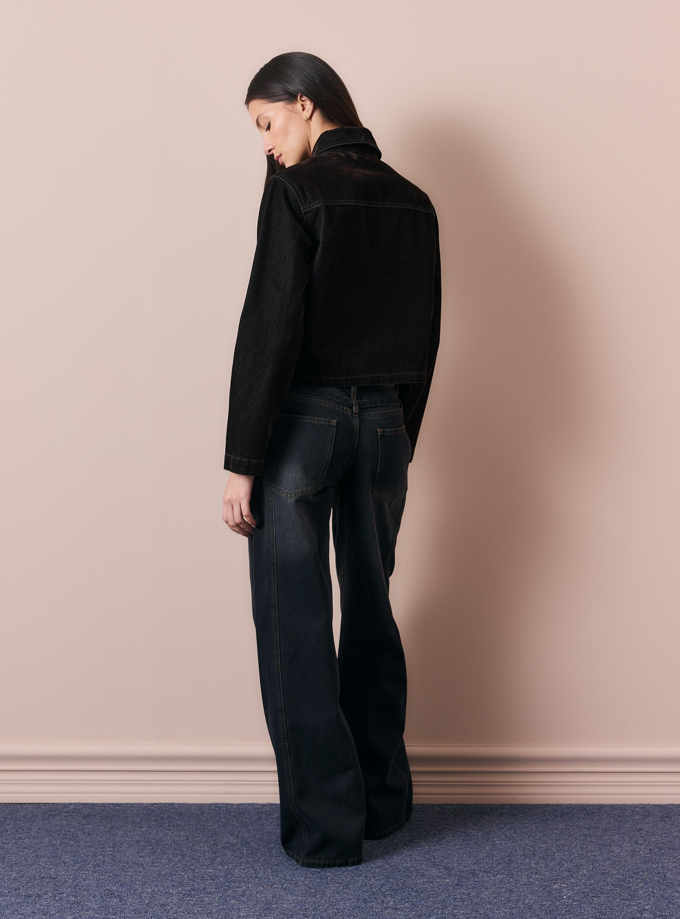 Chaqueta Tracker Denim Efecto Terciopelo Café-5