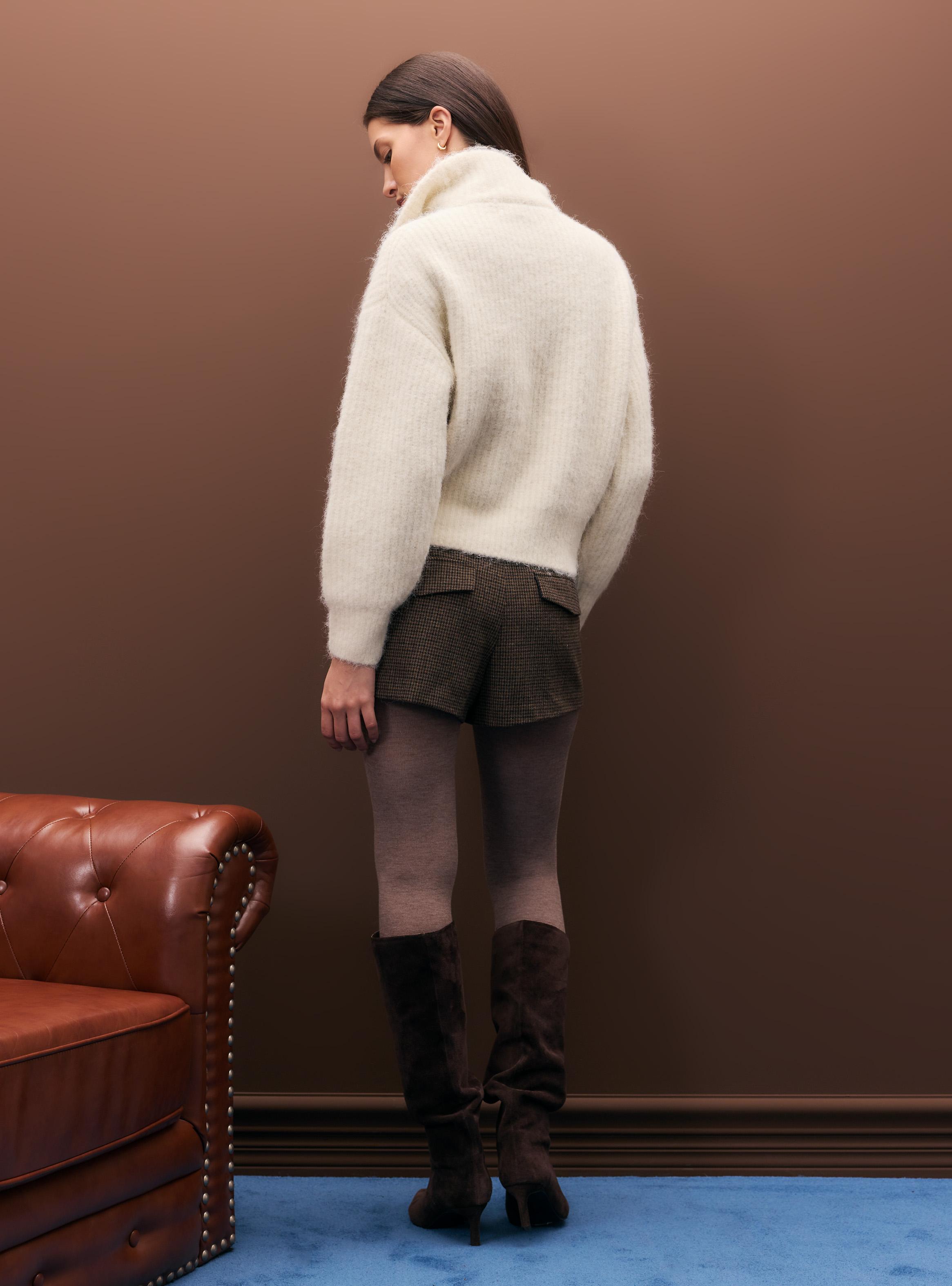 Sweater Cuello Alto con Cierre Metálico-5