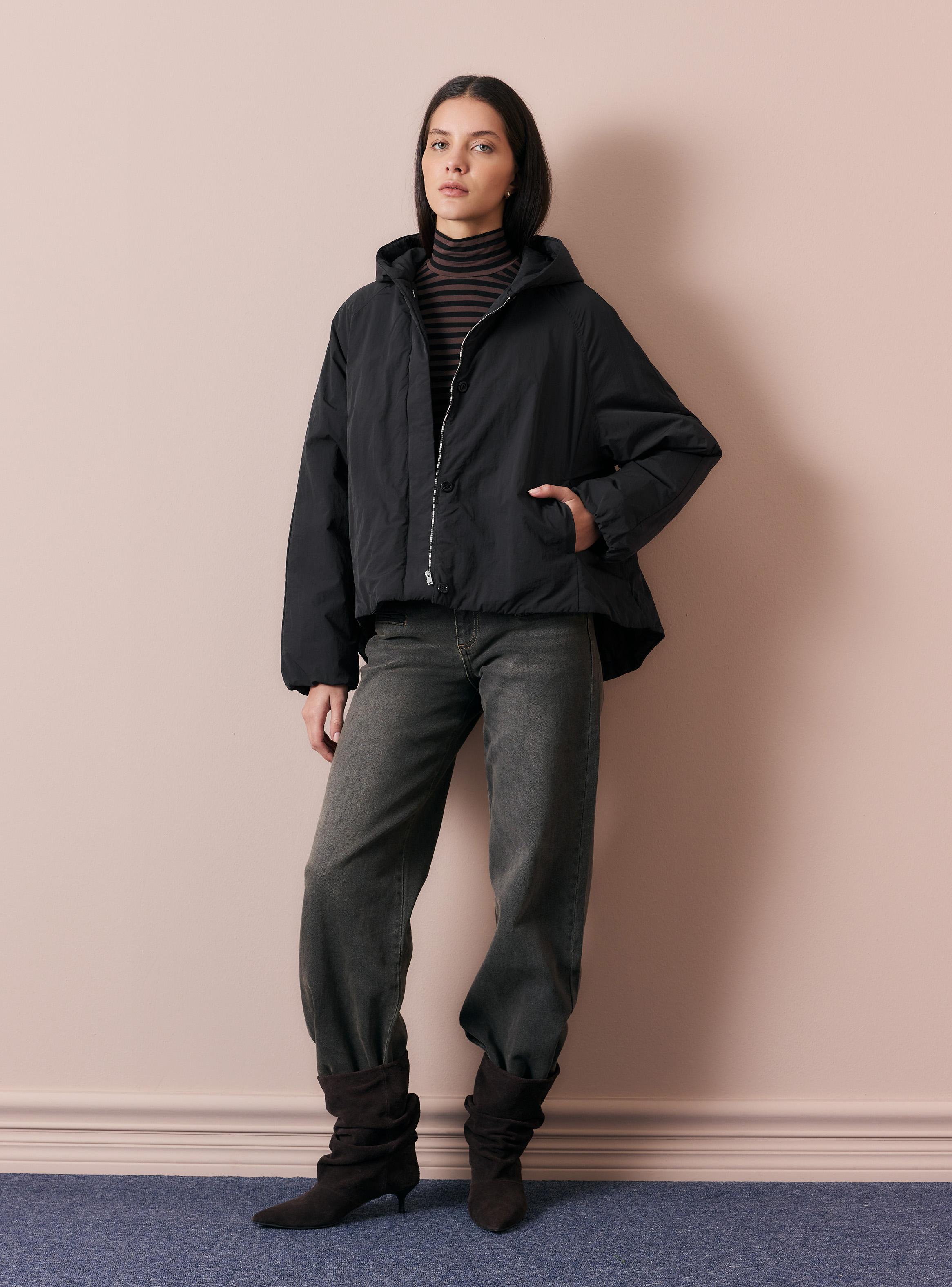Parka Acolchada con Gorro y Bolsillos-4