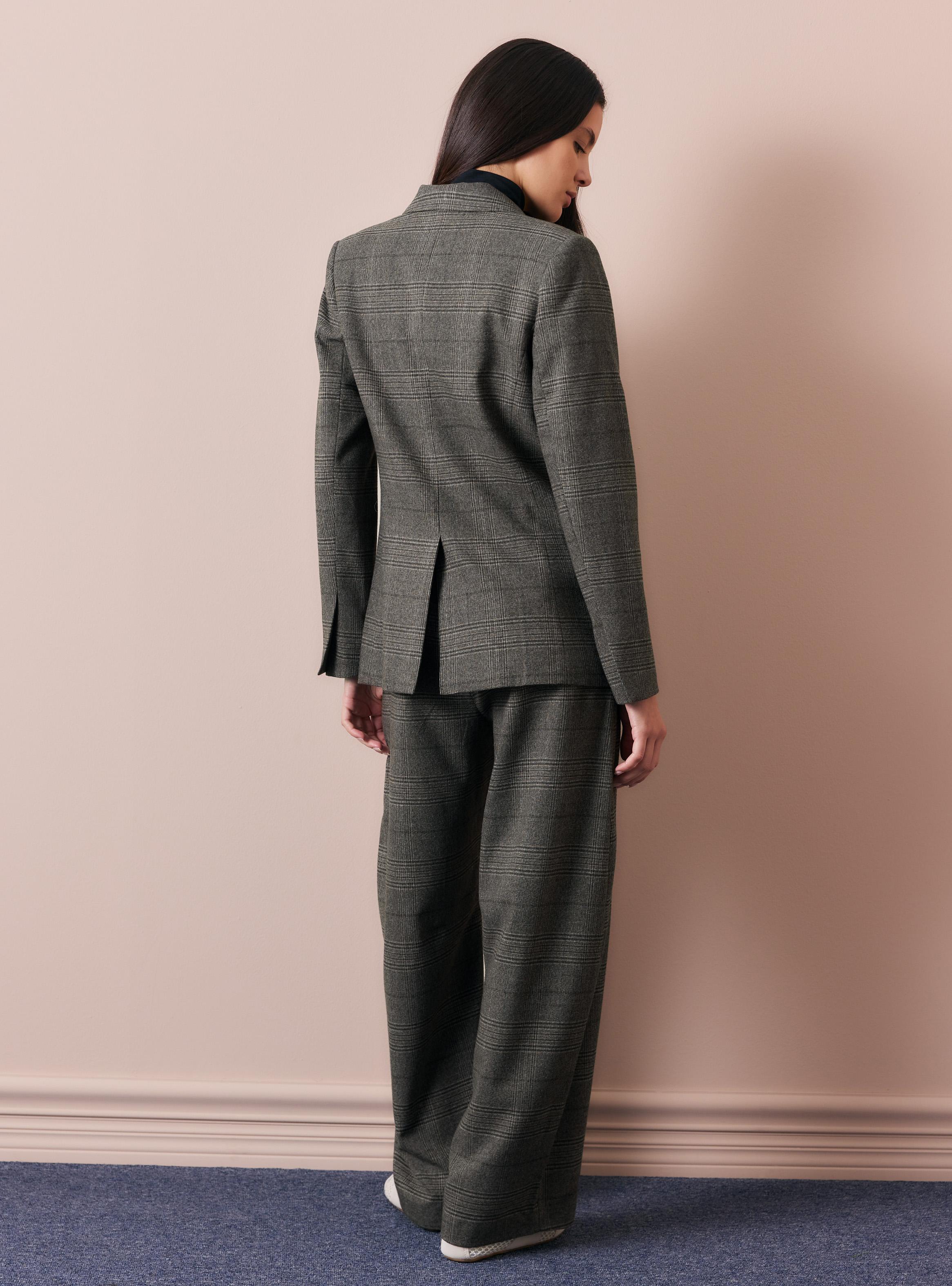 Blazer Cuadros Cierre Cruzado 4 Botones-5