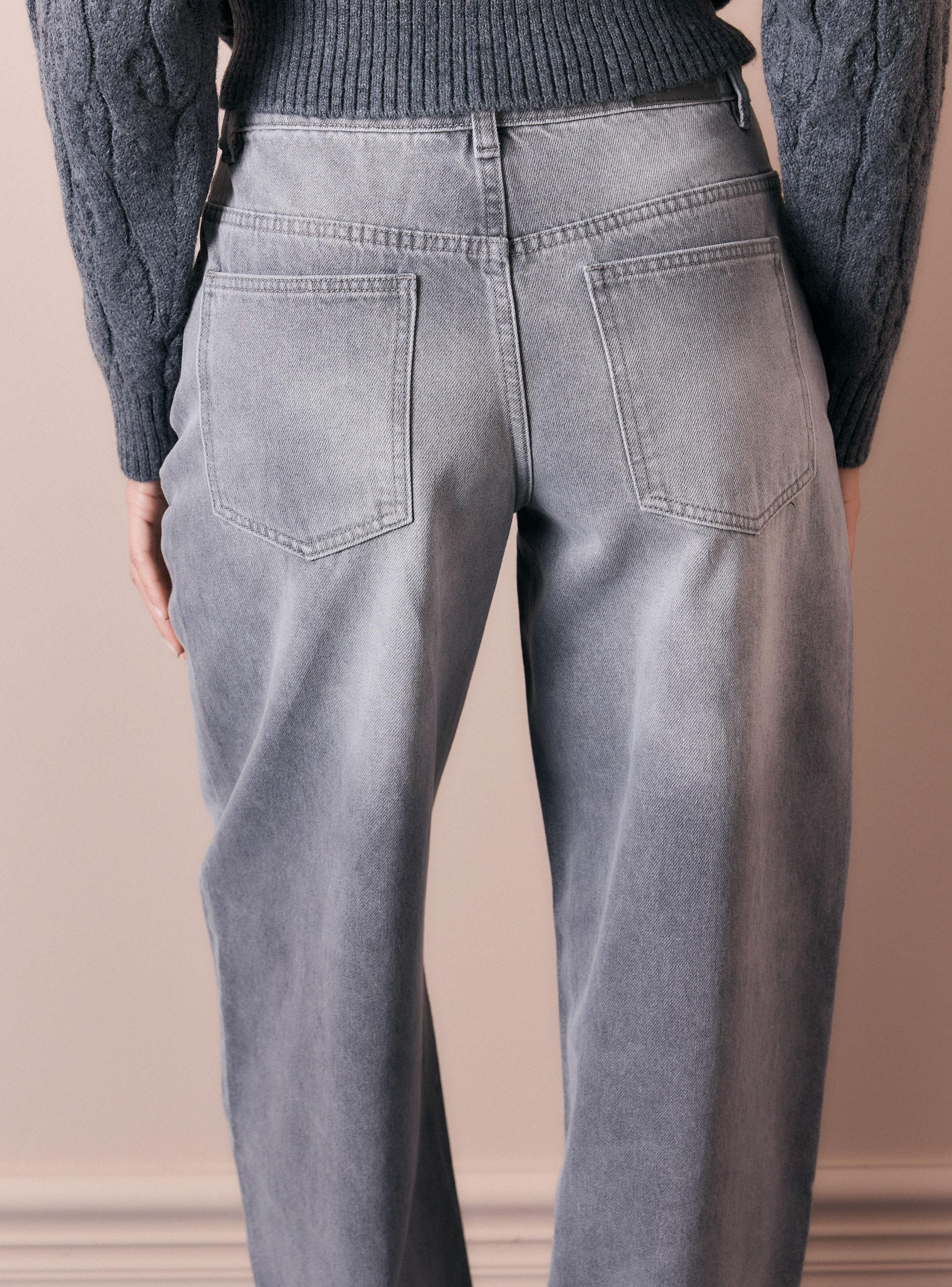 Jeans Wide Leg Tiro Alto con Bolsillos-3