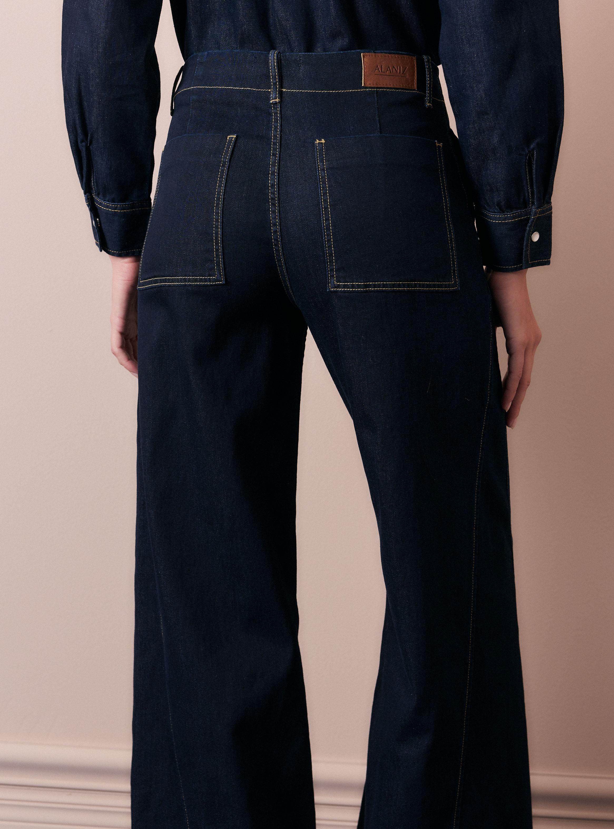 Jeans Wide Leg Tiro Alto Color Raw-3