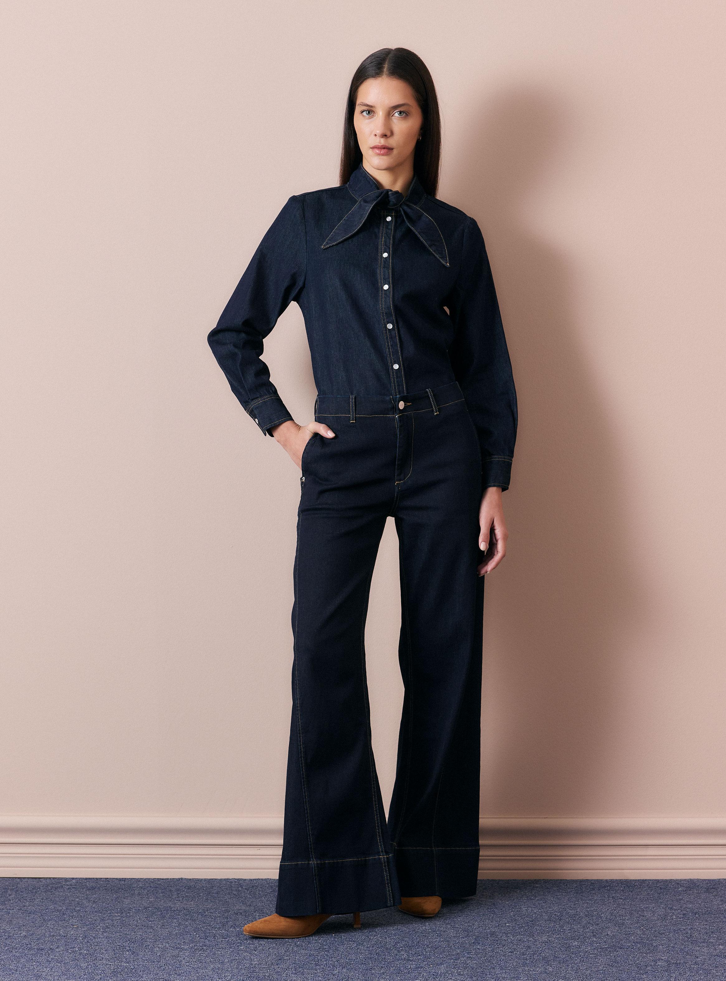 Jeans Wide Leg Tiro Alto Color Raw-4