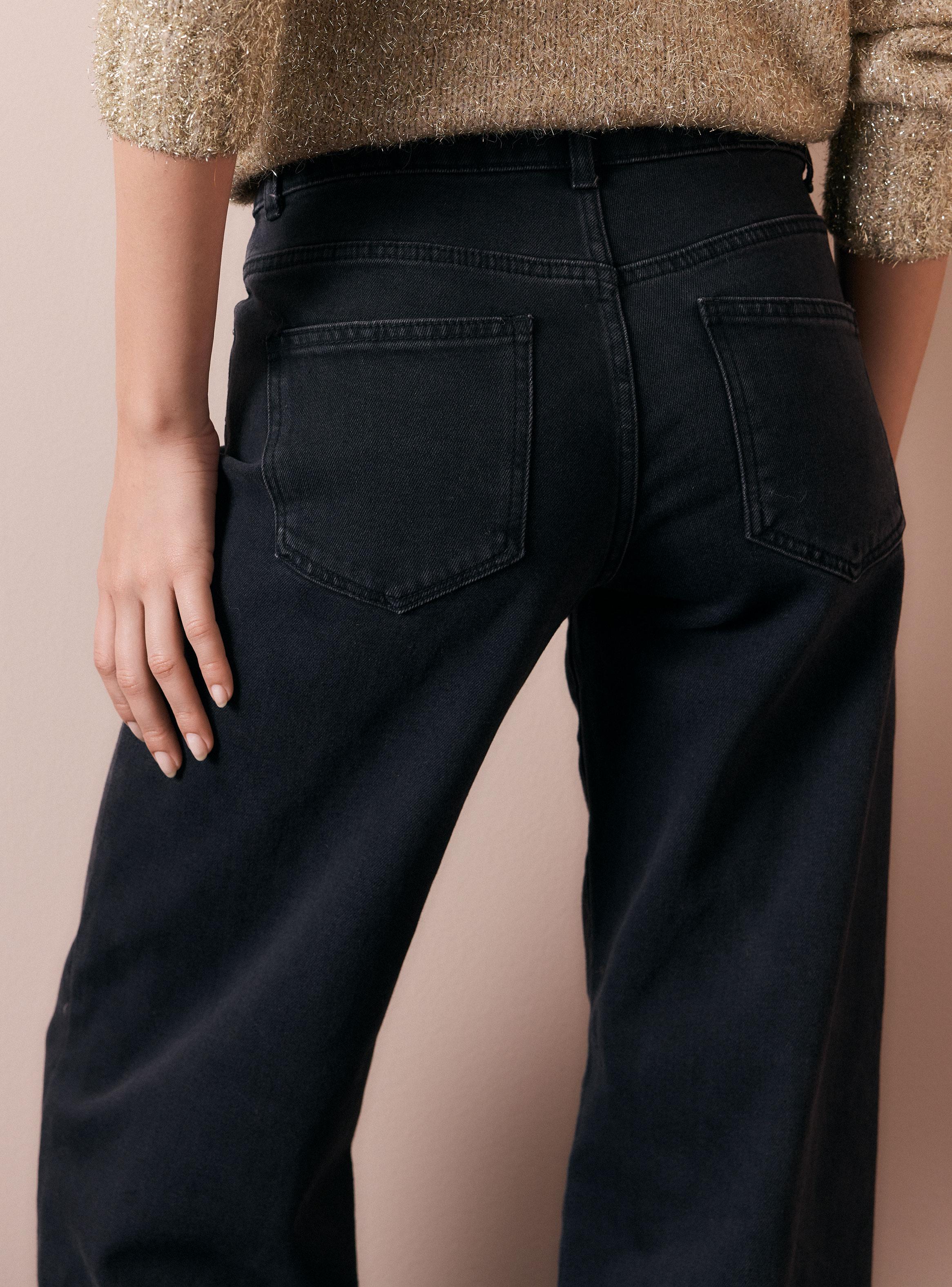 Jeans Flare Tiro Alto Detalle Bolsillos-3