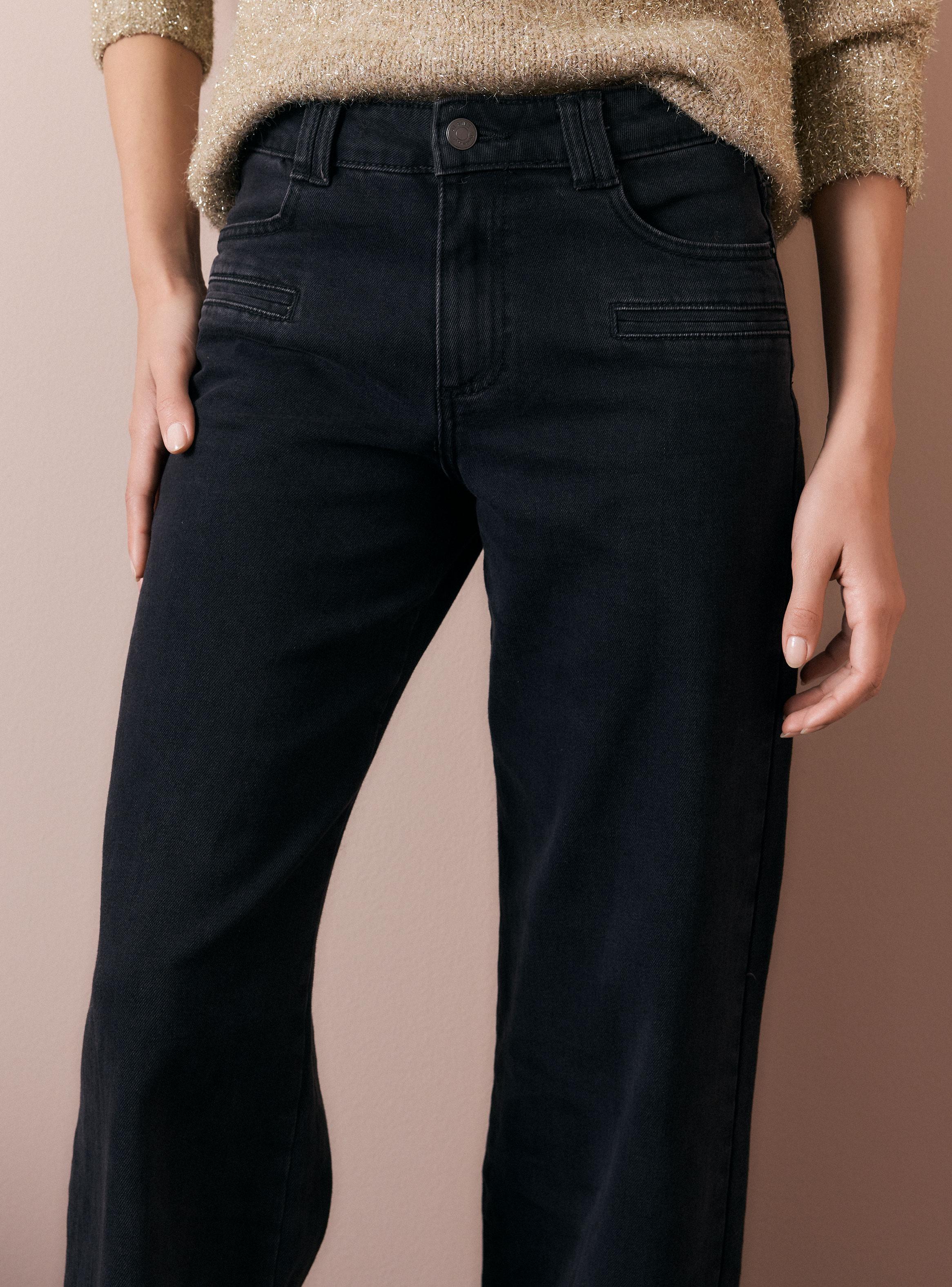 Jeans Flare Tiro Alto Detalle Bolsillos-2