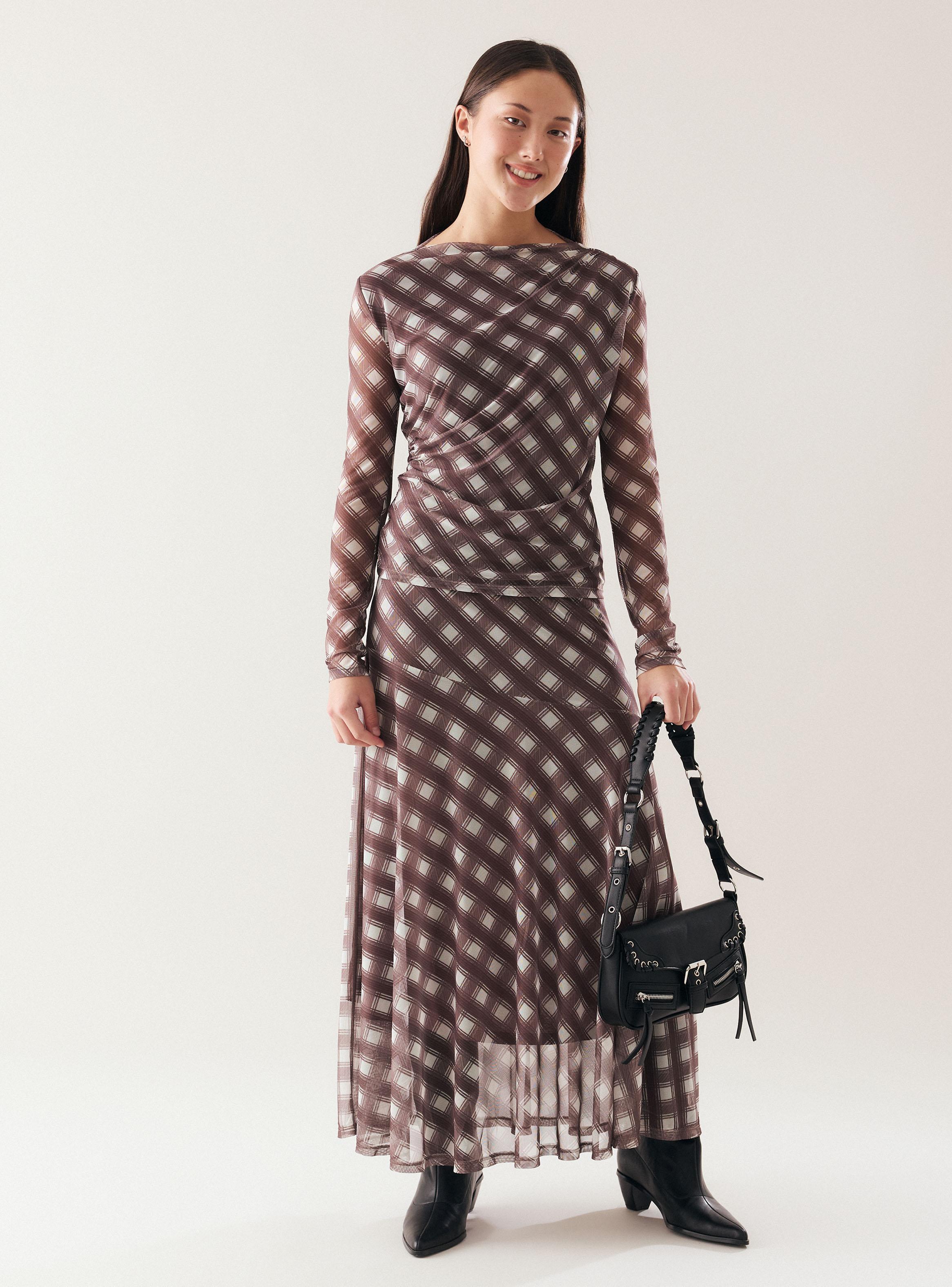 Falda Maxi Estampado Geométrico-4