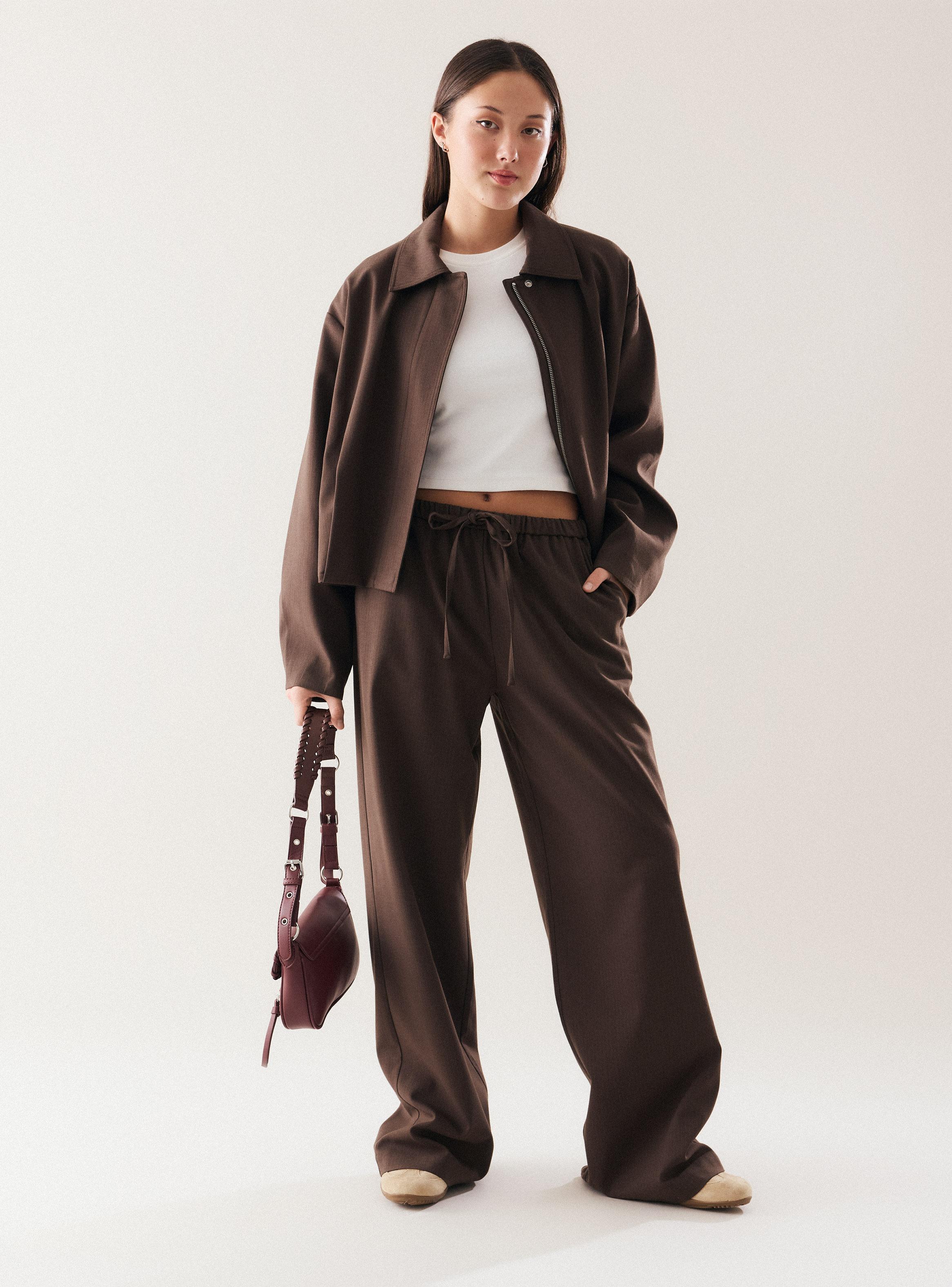 Pantalón Wide Leg con Cordón-4