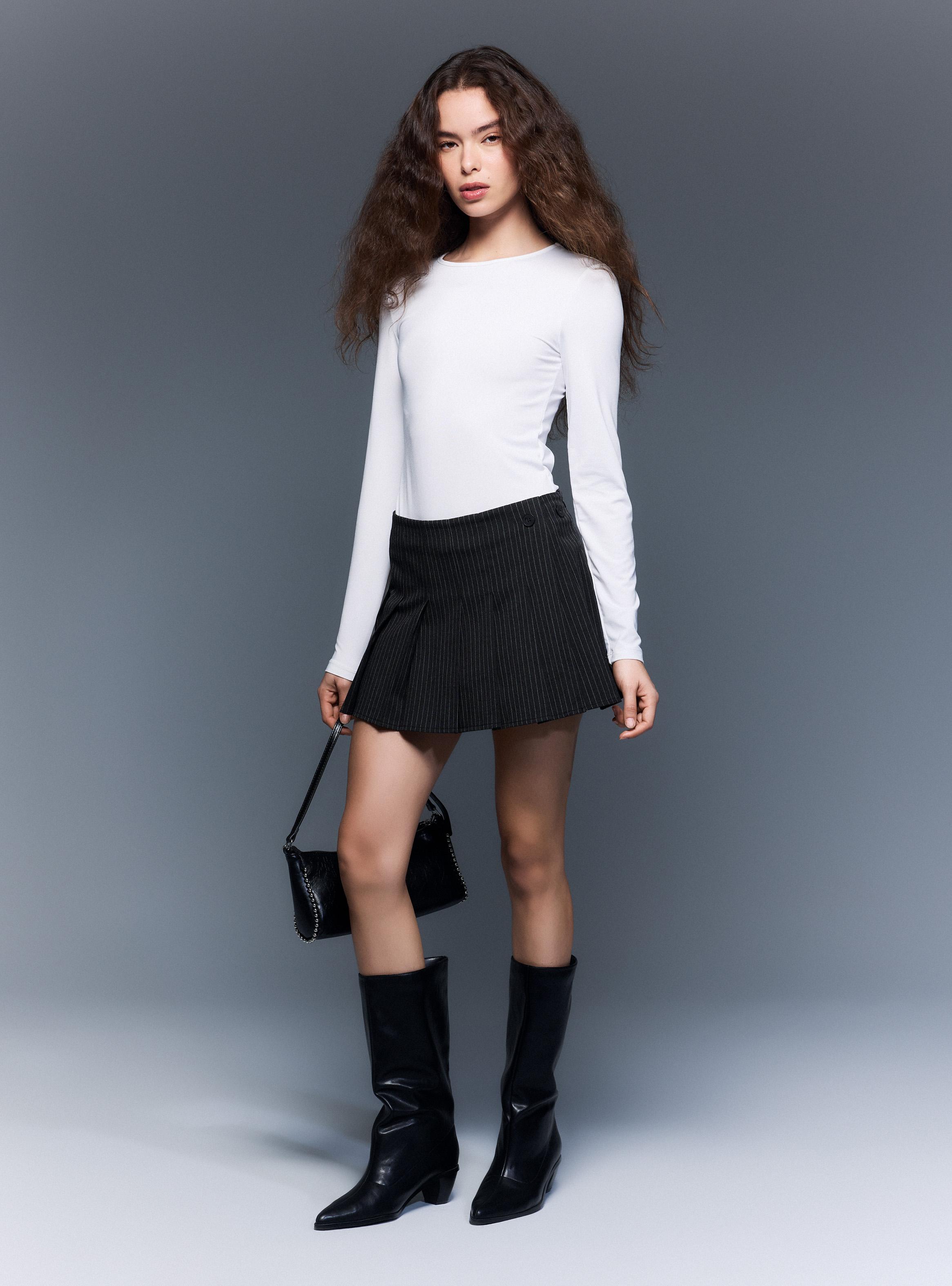 Falda Skort Tableada-4