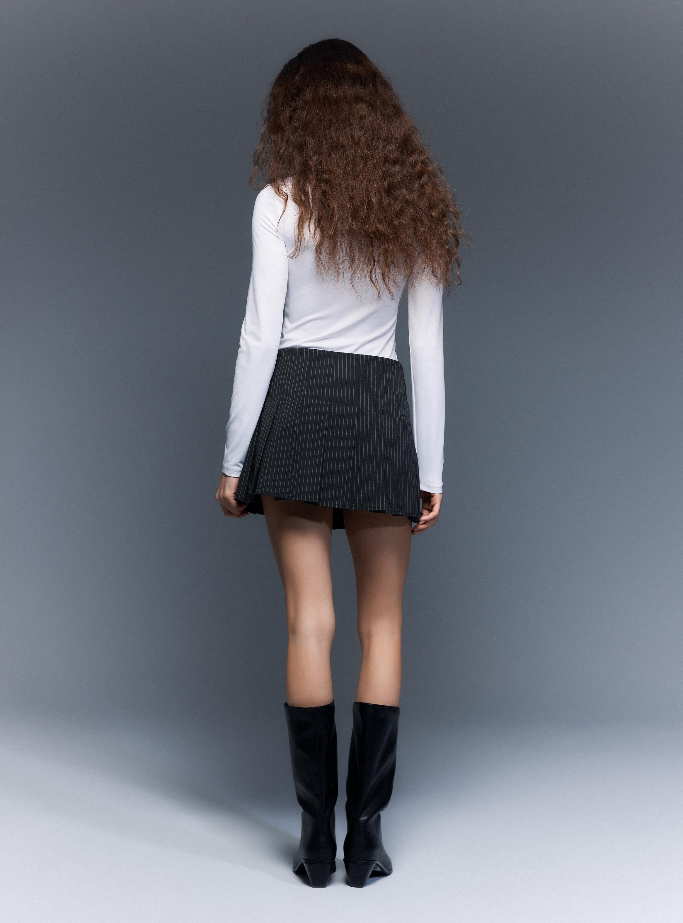 Falda Skort Tableada-5