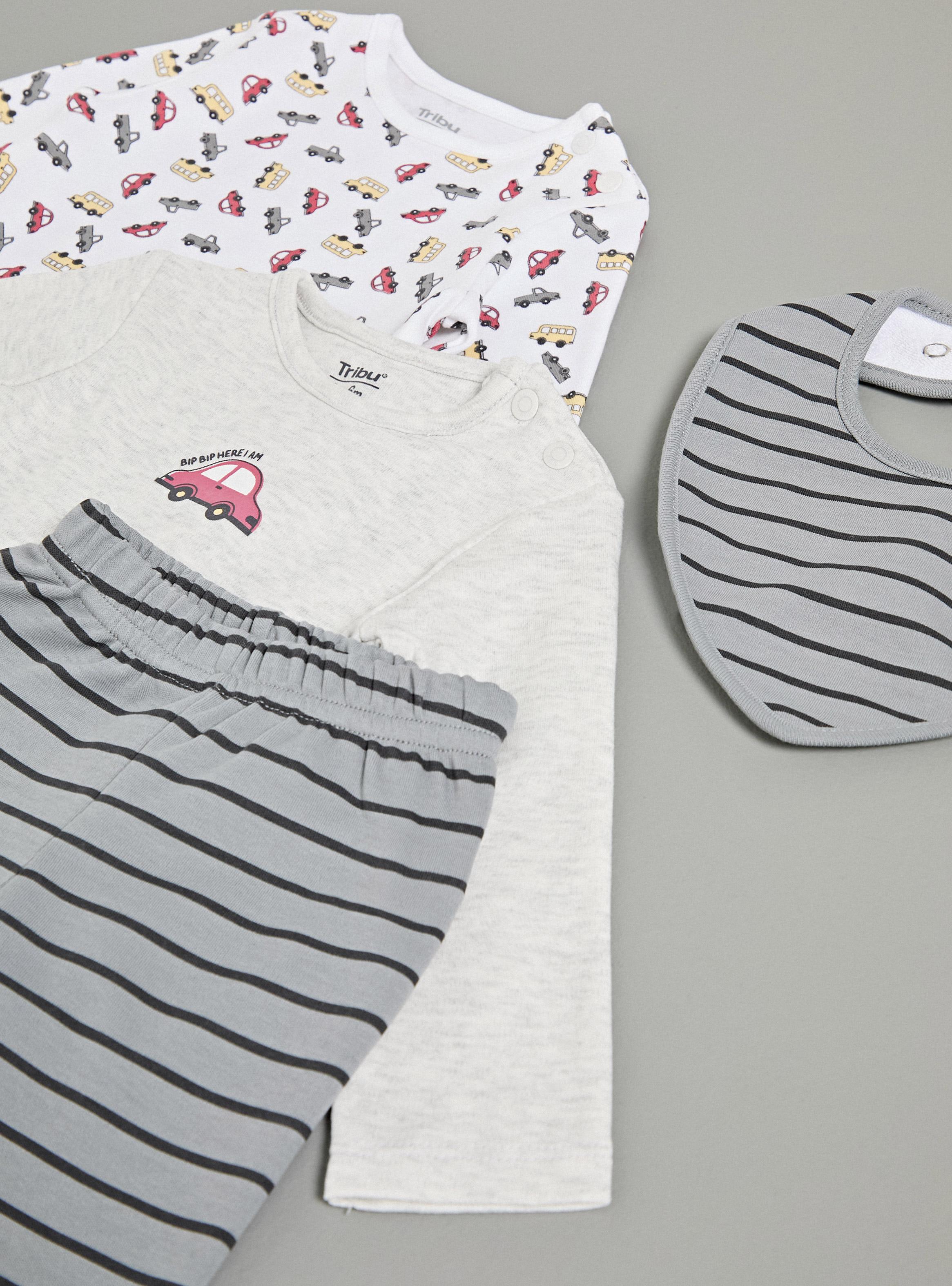 Conjunto Set 2 Body Estampado con Patitas y Babero-3