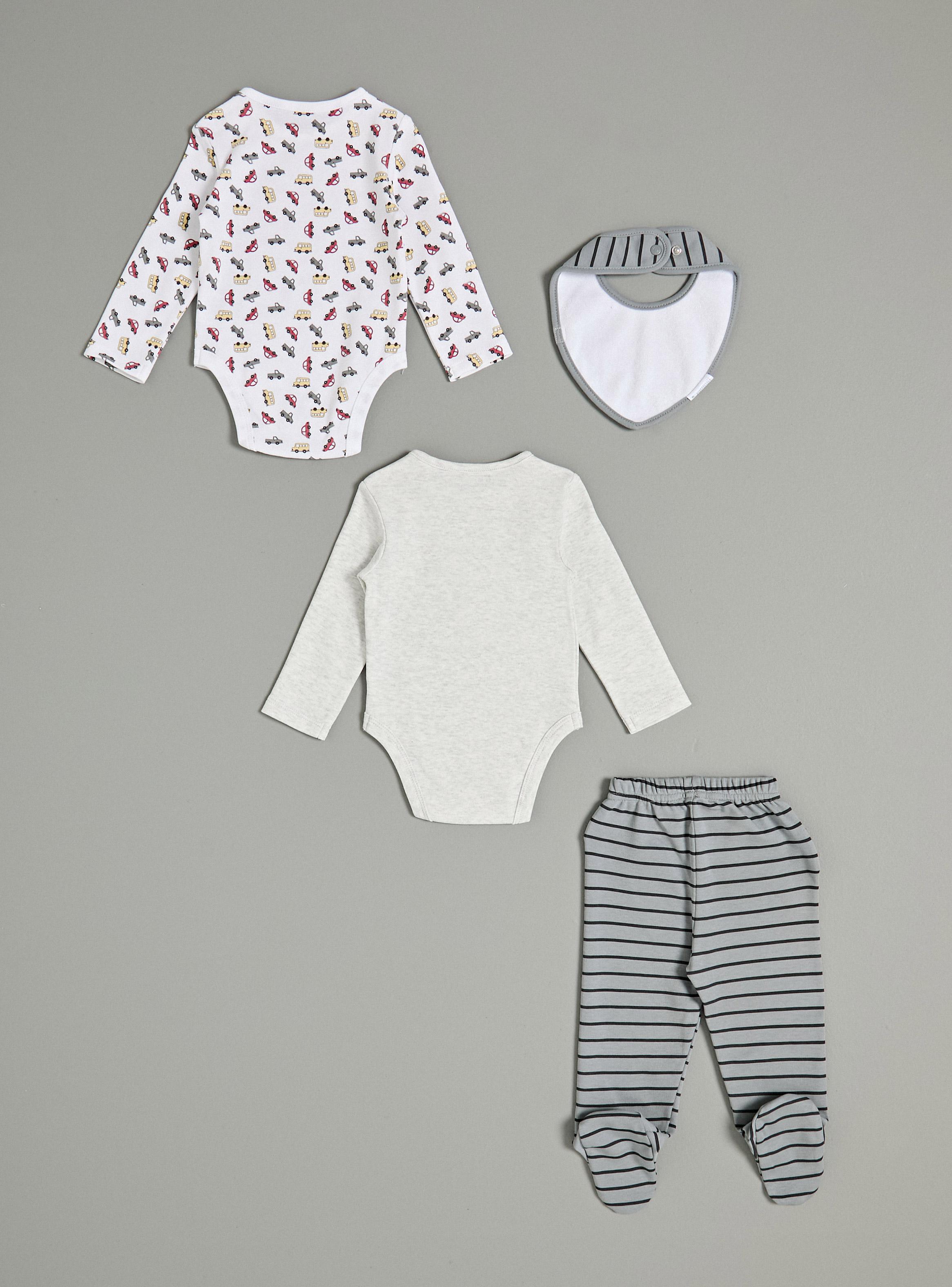 Conjunto Set 2 Body Estampado con Patitas y Babero-2