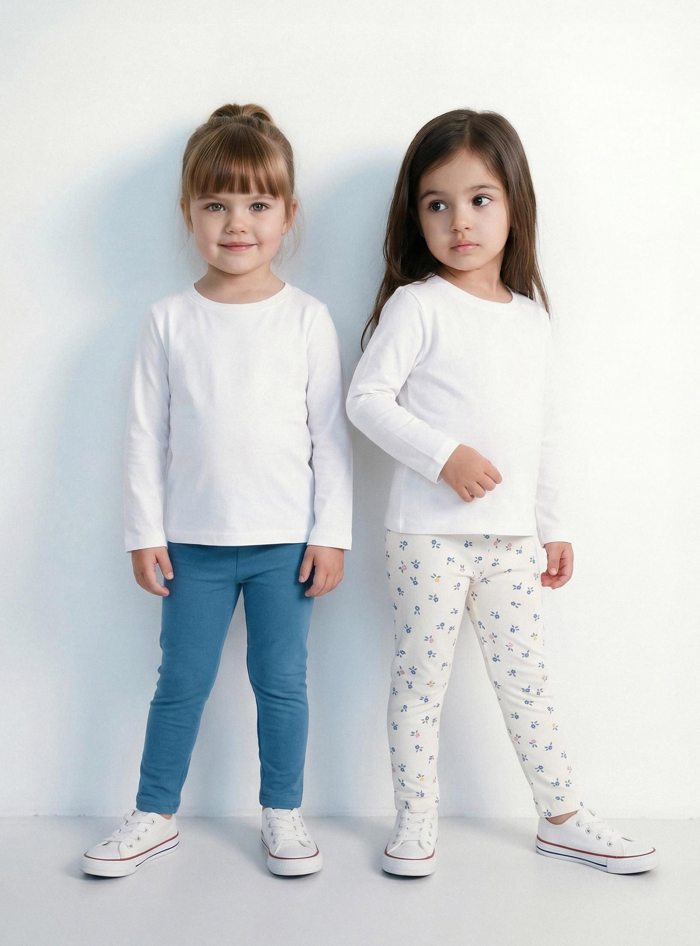 Calza Lisa y otra Estampada Niña-1