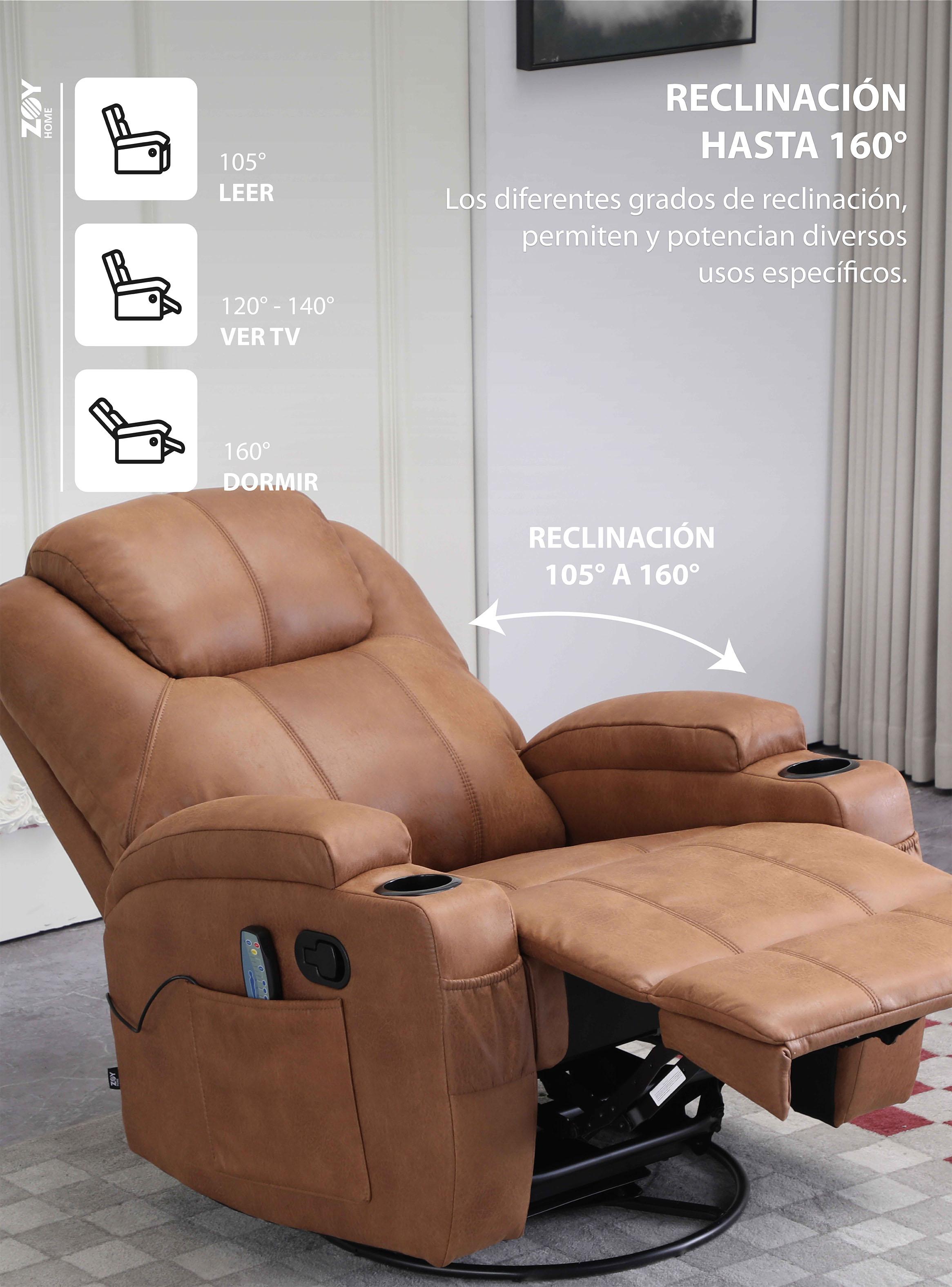 Bergere Lhasa Multifunción Masaje Camel 110x85x94 cm-3