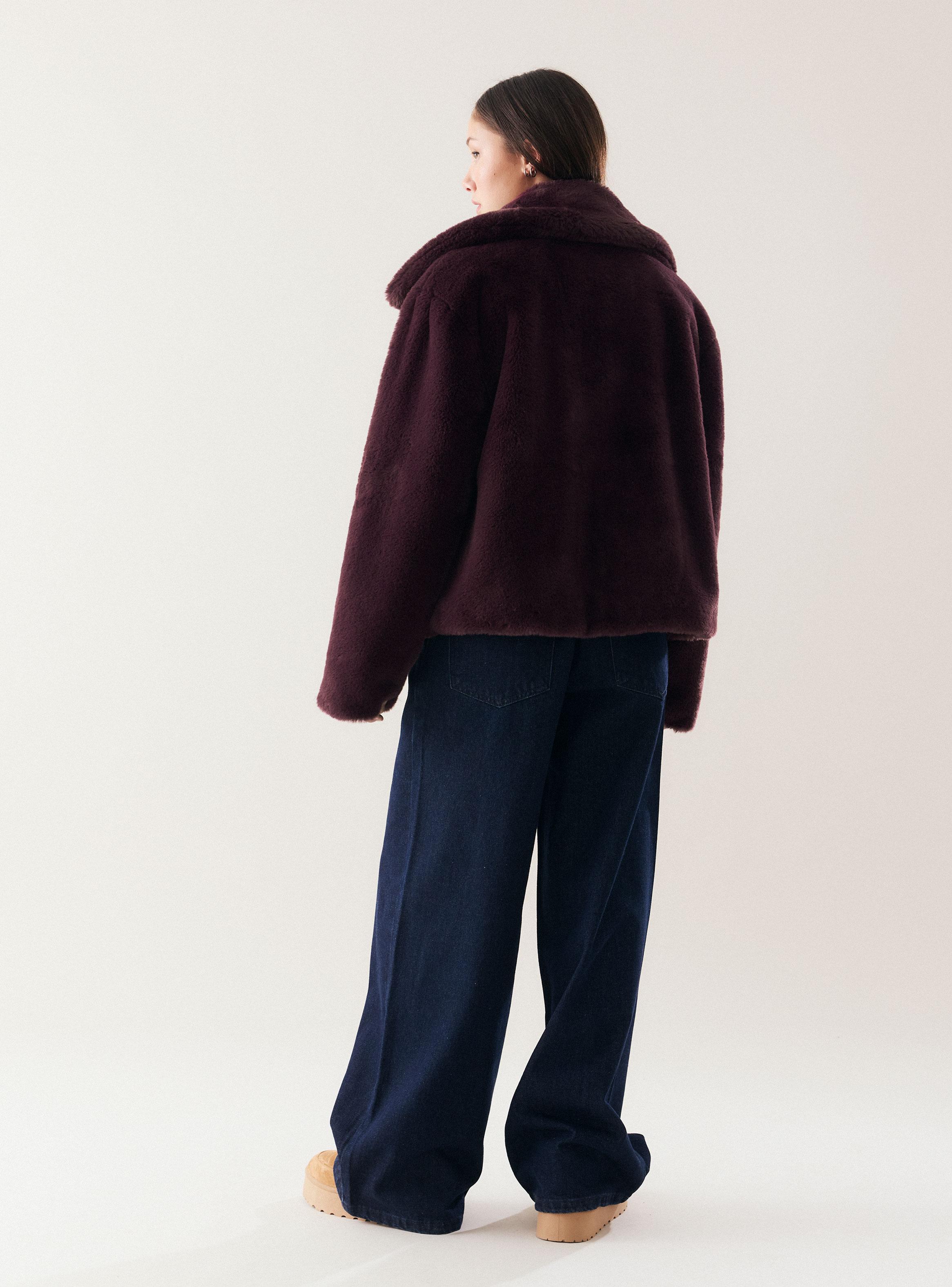 Chaqueta Peluda Oversize con Solapas Amplias-5