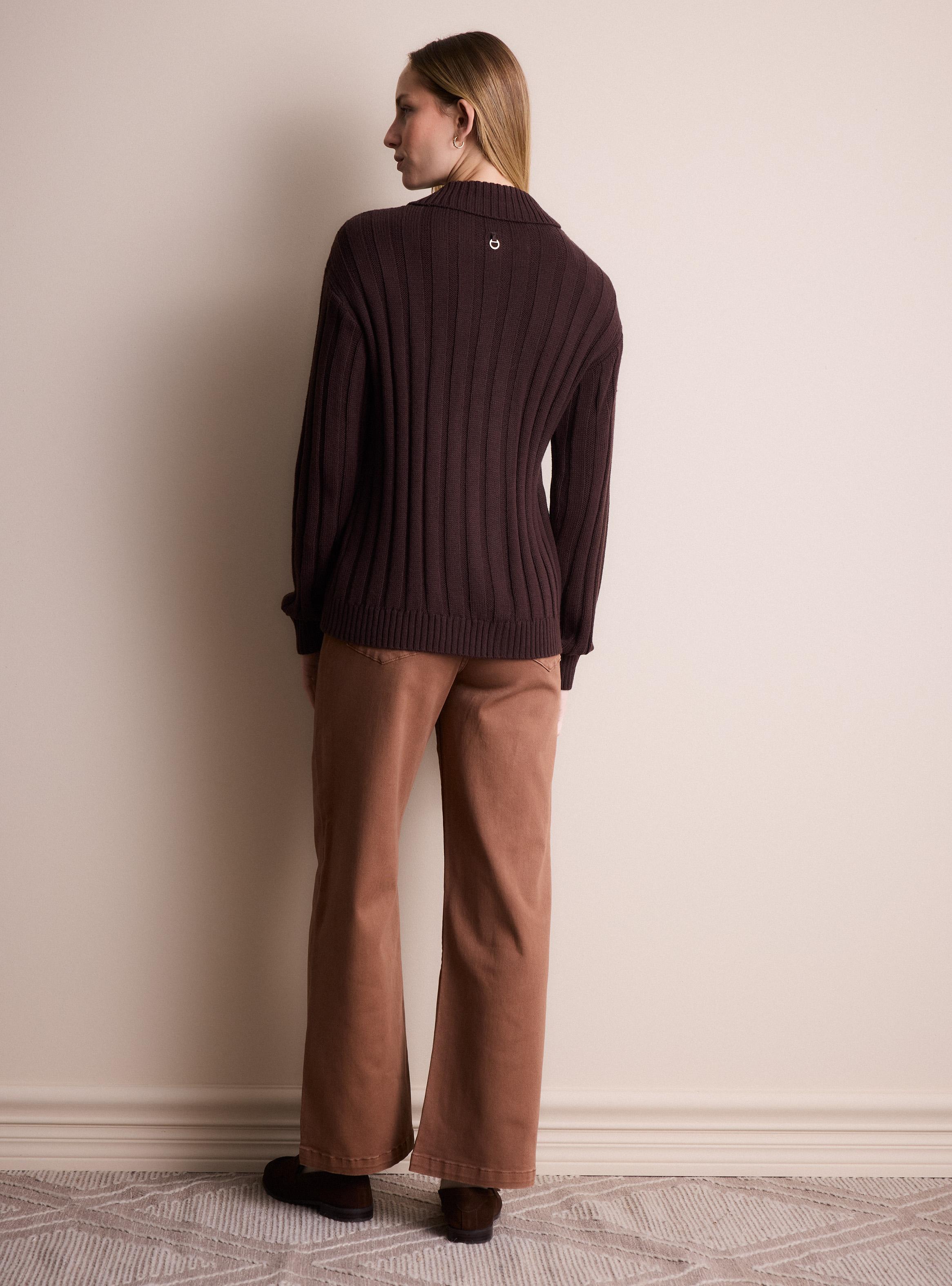 Sweater Trenzado Escote V y Cuello-5