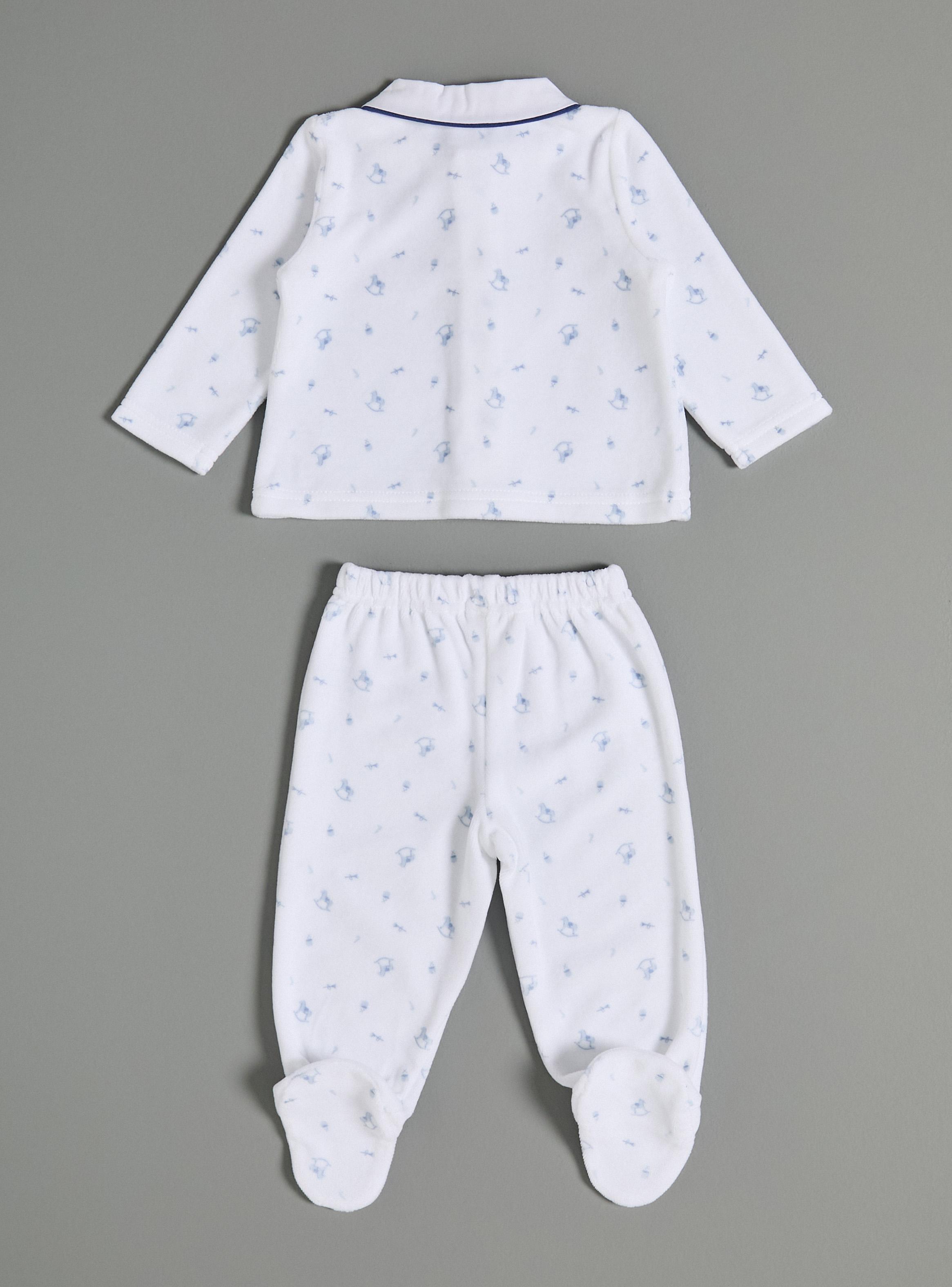 Conjunto Estampado Floral con Picueta en Cuello y Puños-2