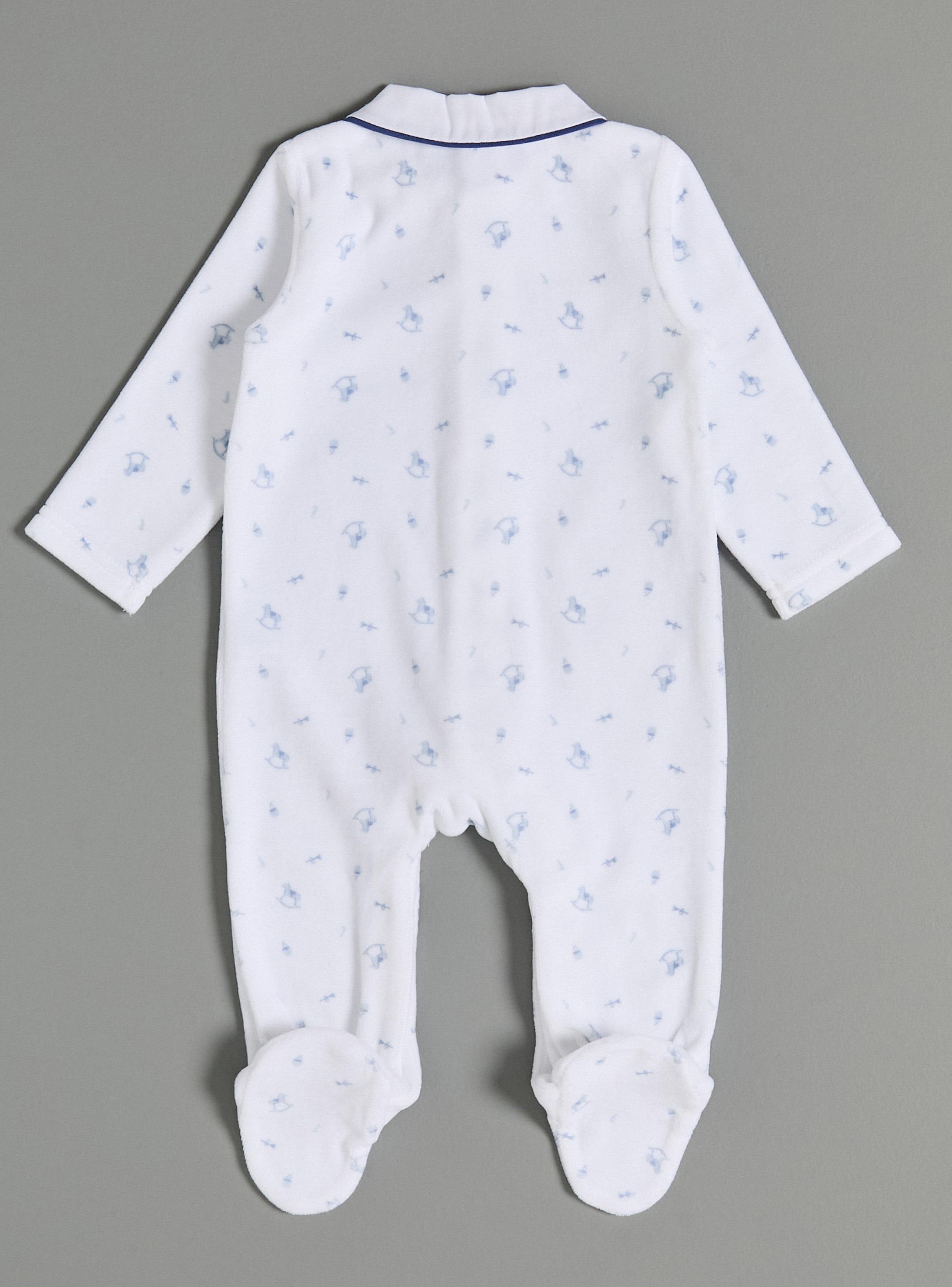 Osito Estampado Cuello Bebé y Piping Contra Tono-2
