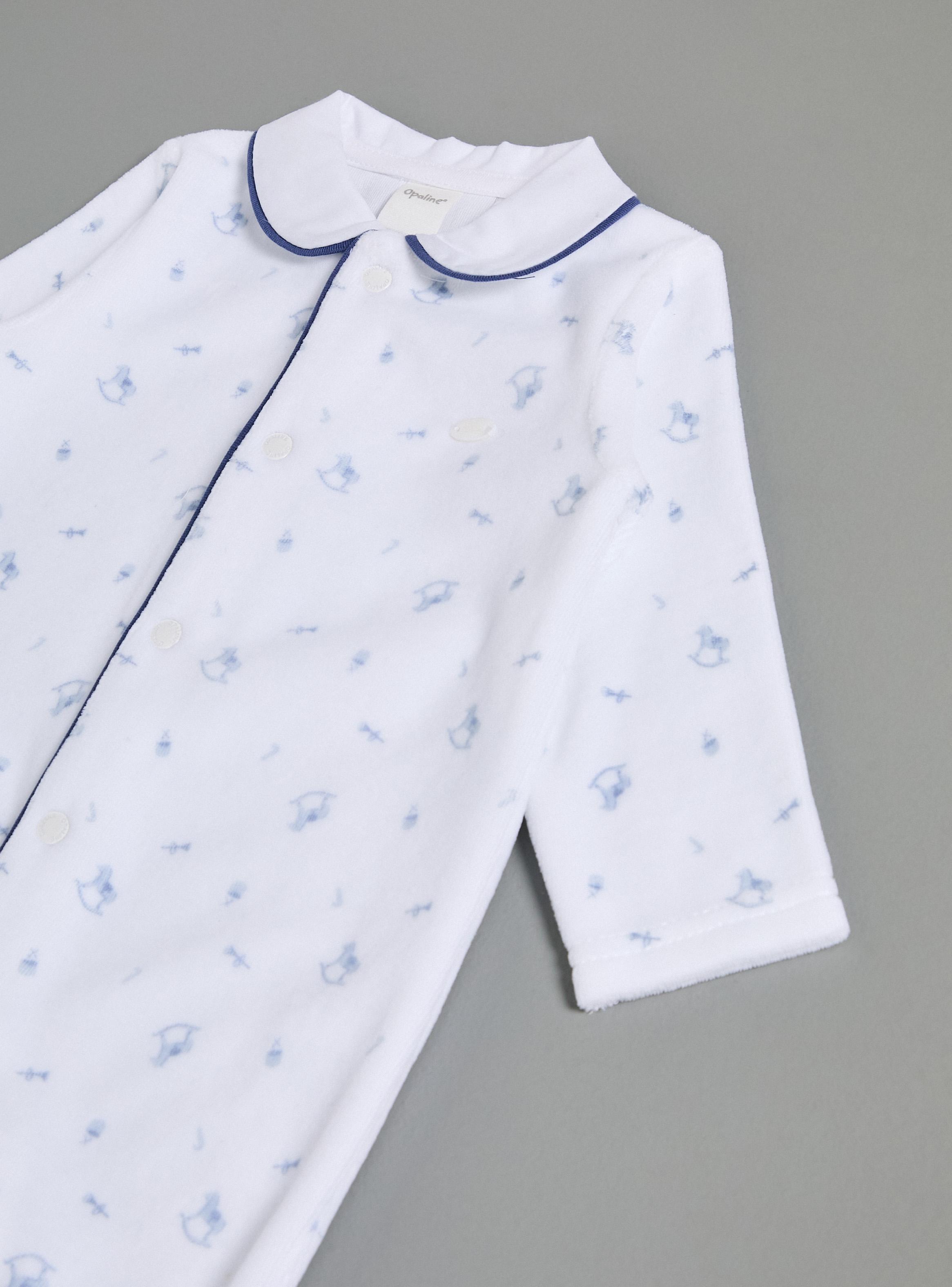 Osito Estampado Cuello Bebé y Piping Contra Tono-3