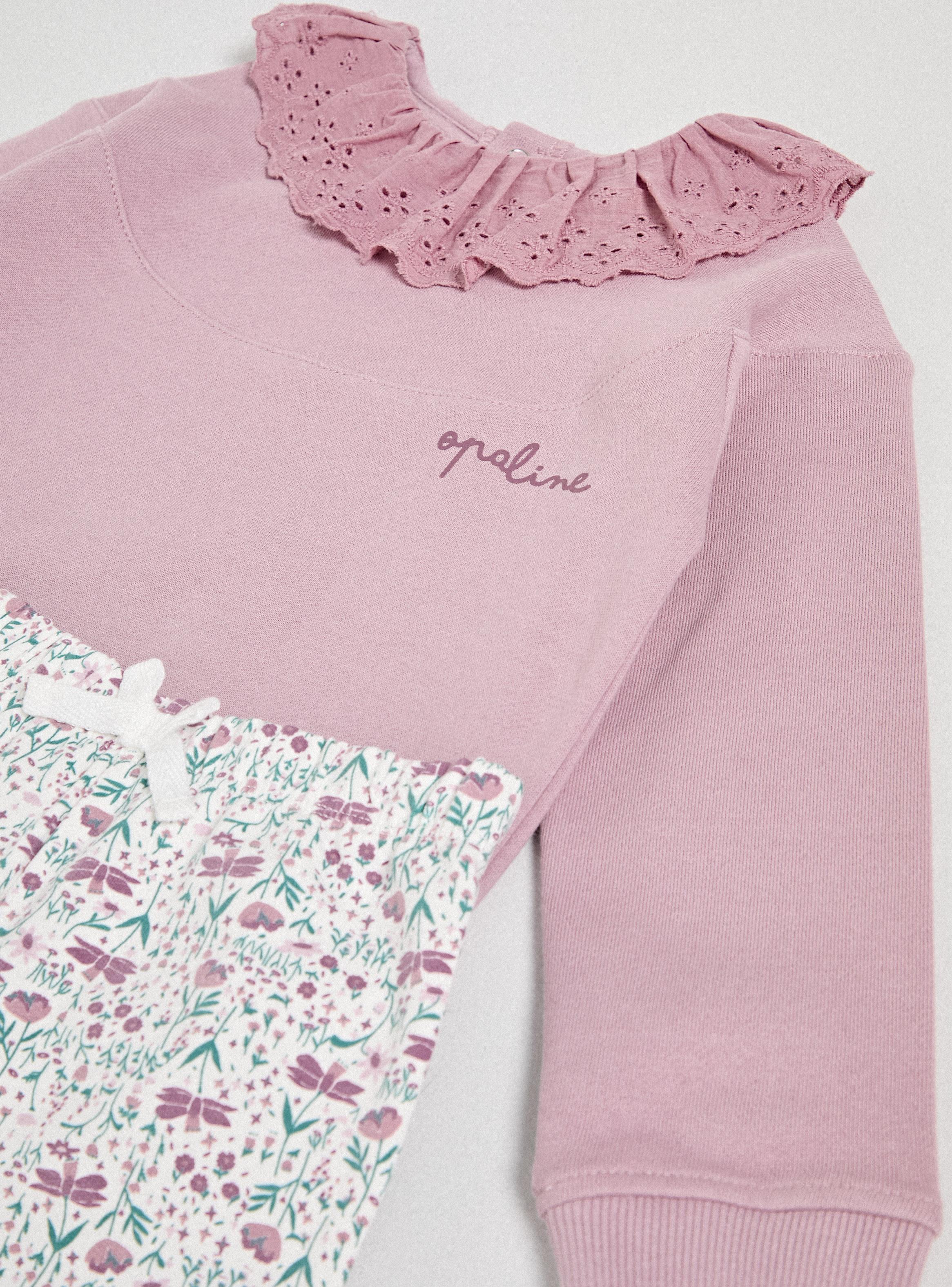 Buzo Cuello con Delicado Broderie y Calza Estampada-3