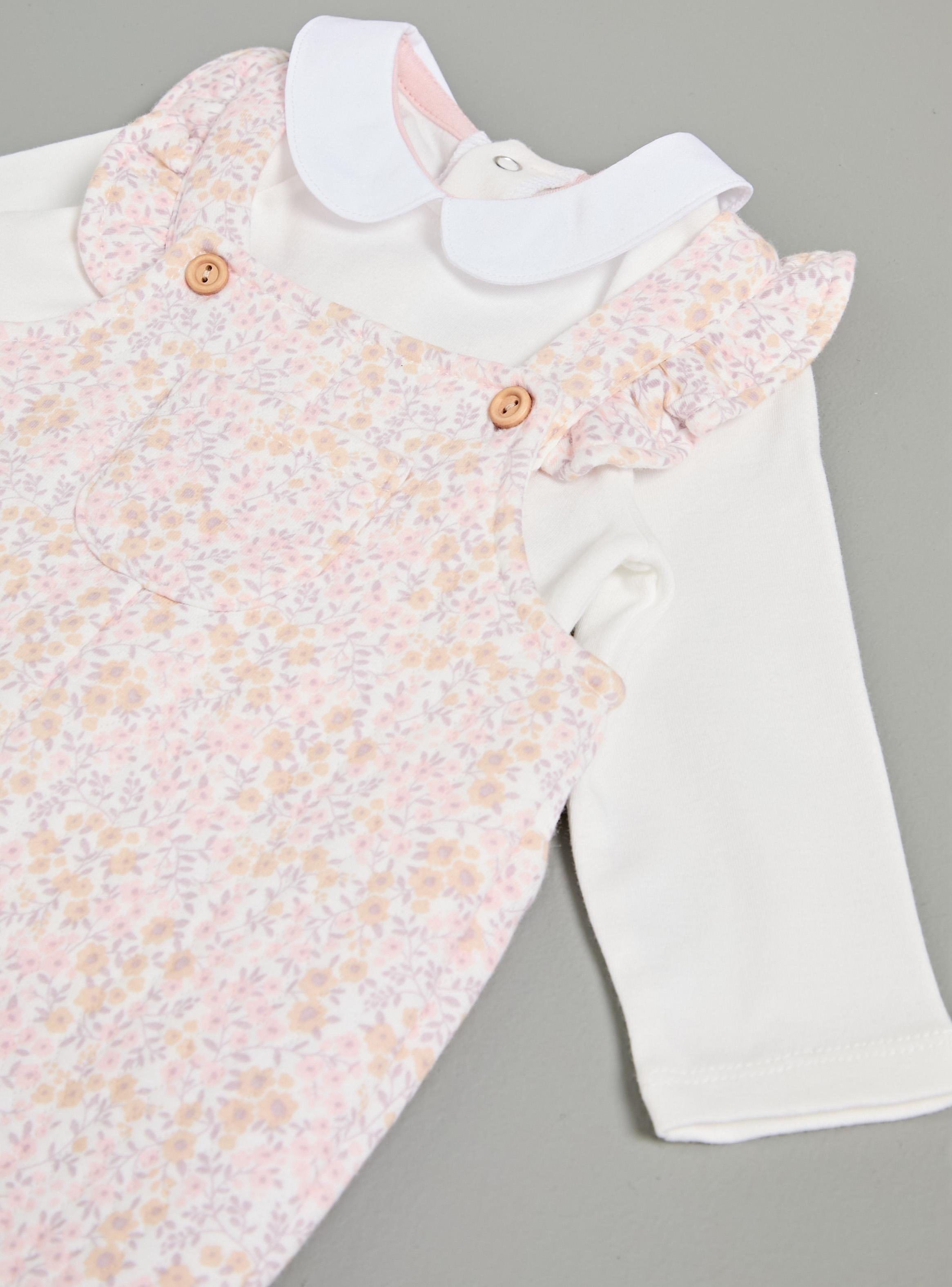 Conjunto Jardinera Estampada Quilt y Polera Cuellito-3