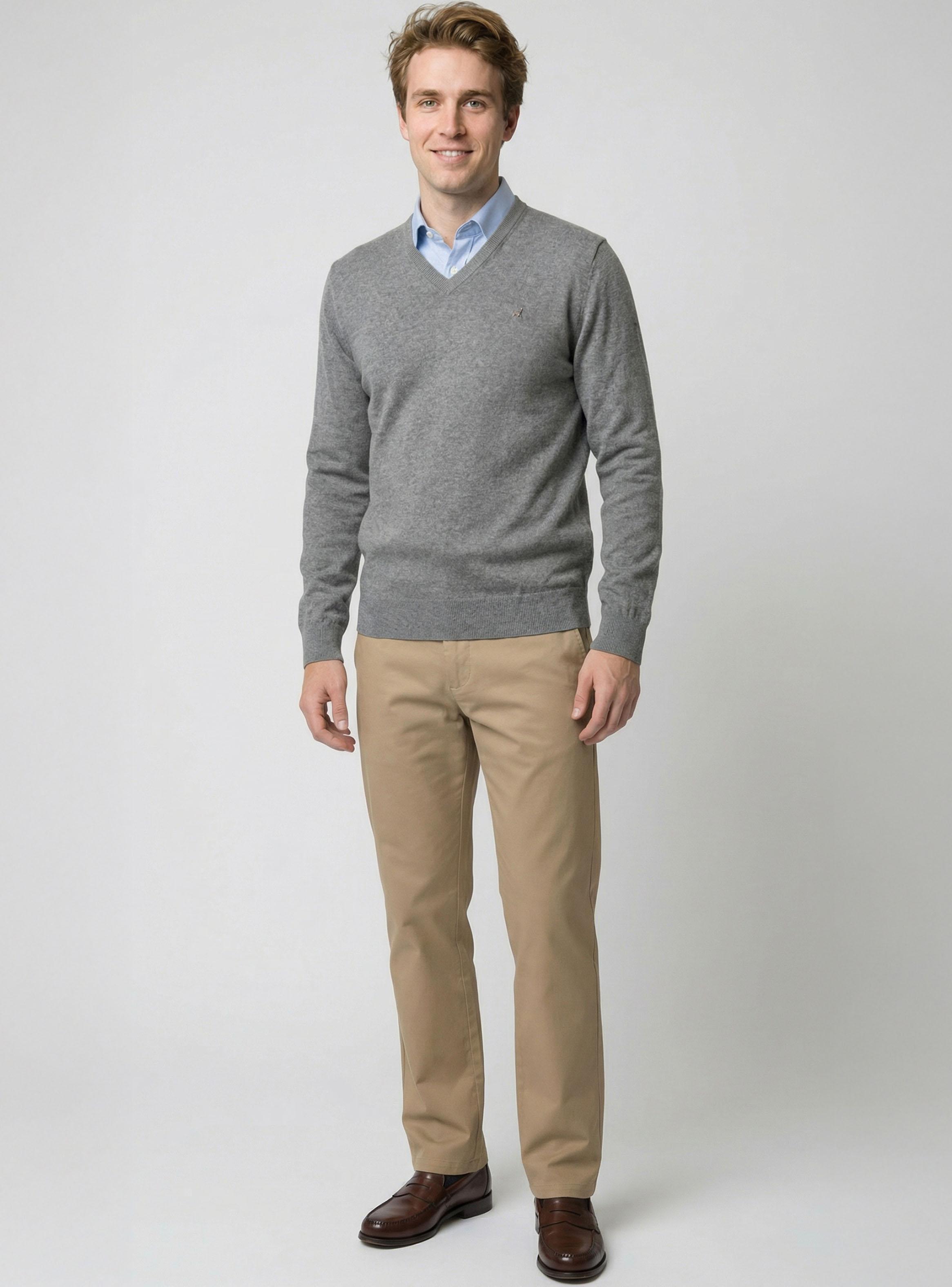 Sweater Liso Cuello V Algodón-Cashmere-3