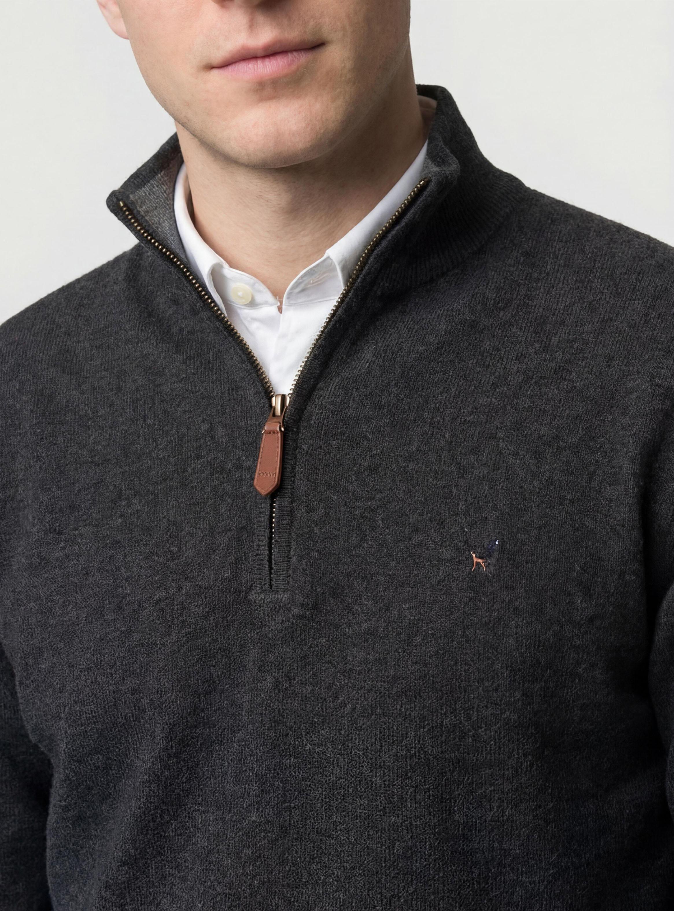 Sweater Liso Medio Cierre Algodón-Cashmere-2